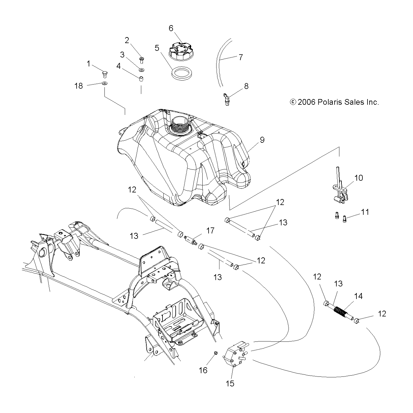 CARROSSERIE RESERVOIR CARBURANT POUR OUTLAW 500 2007