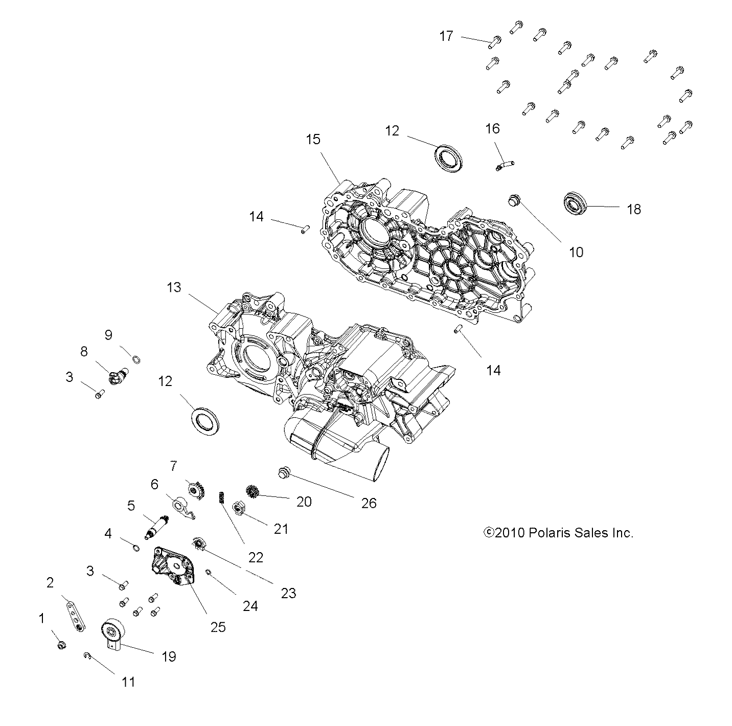 TRANSMISSION BOITE PRINCIPALE POUR SPORTSMAN TOURING 500 HO 2013