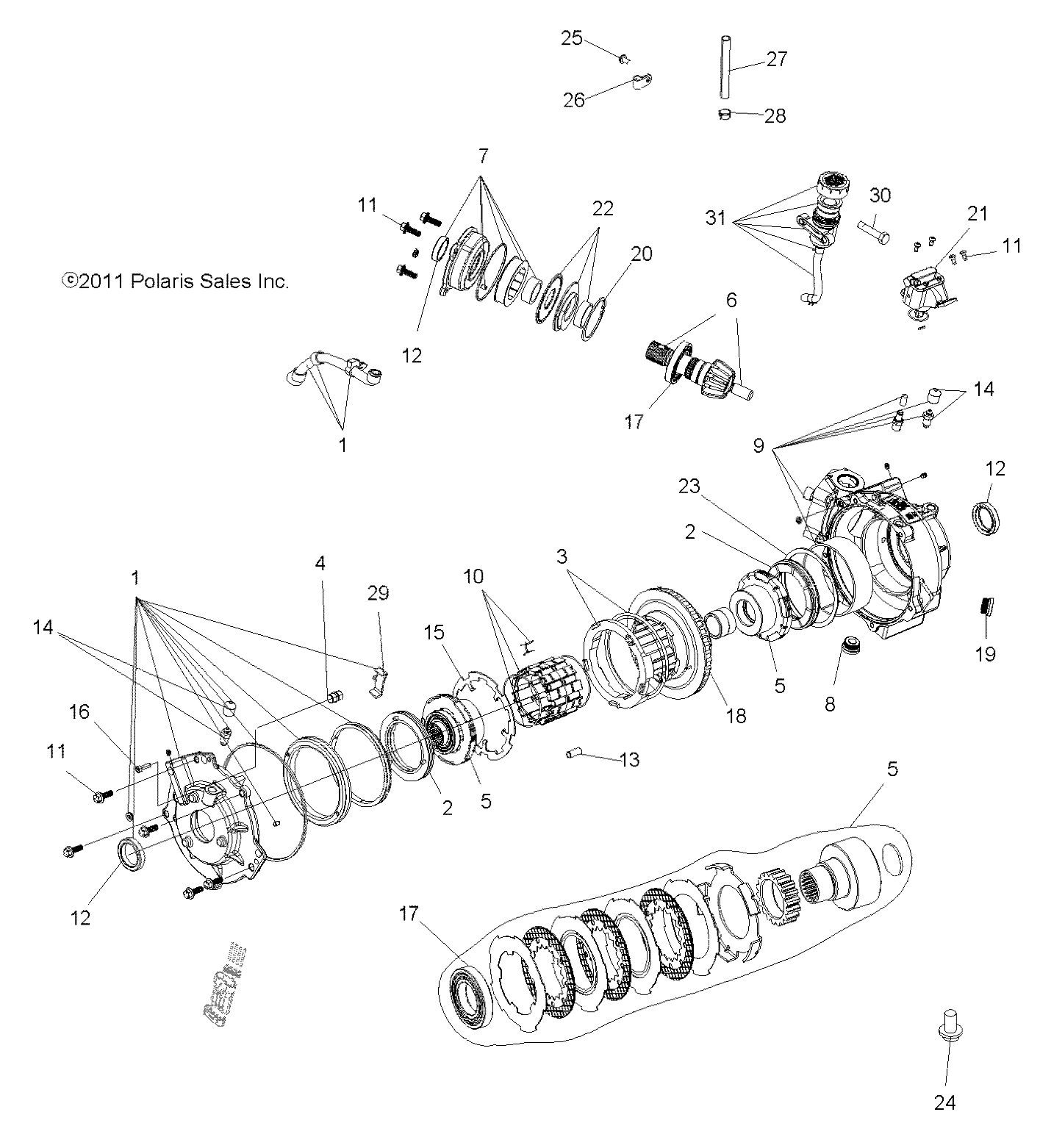 TRANSMISSION BOITE DE VITESSE AVANT ET MONTAGE POUR SPORTSMAN FOREST TRACTOR 500 2013