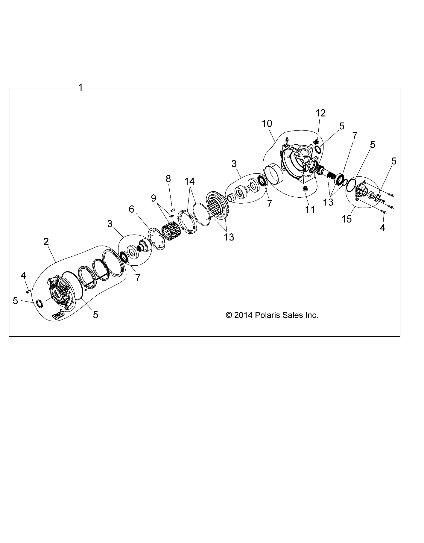 TRANSMISSION INTERIEUR BOITE AVANT POUR SPORTSMAN 850 48 2021