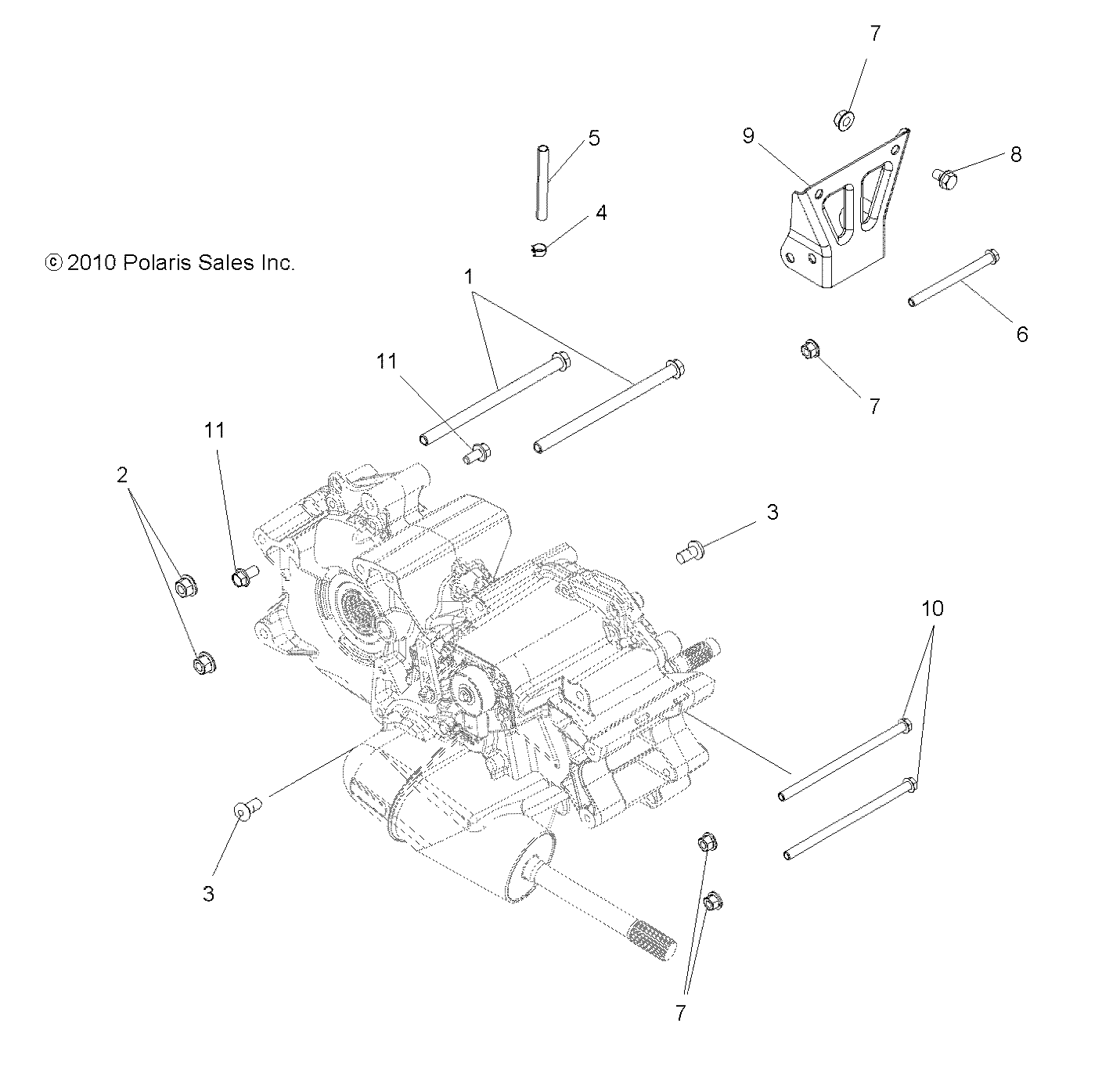 TRANSMISSION MONTAGE BOITE PRINCIPALE POUR SPORTSMAN FOREST TRACTOR 500 2012