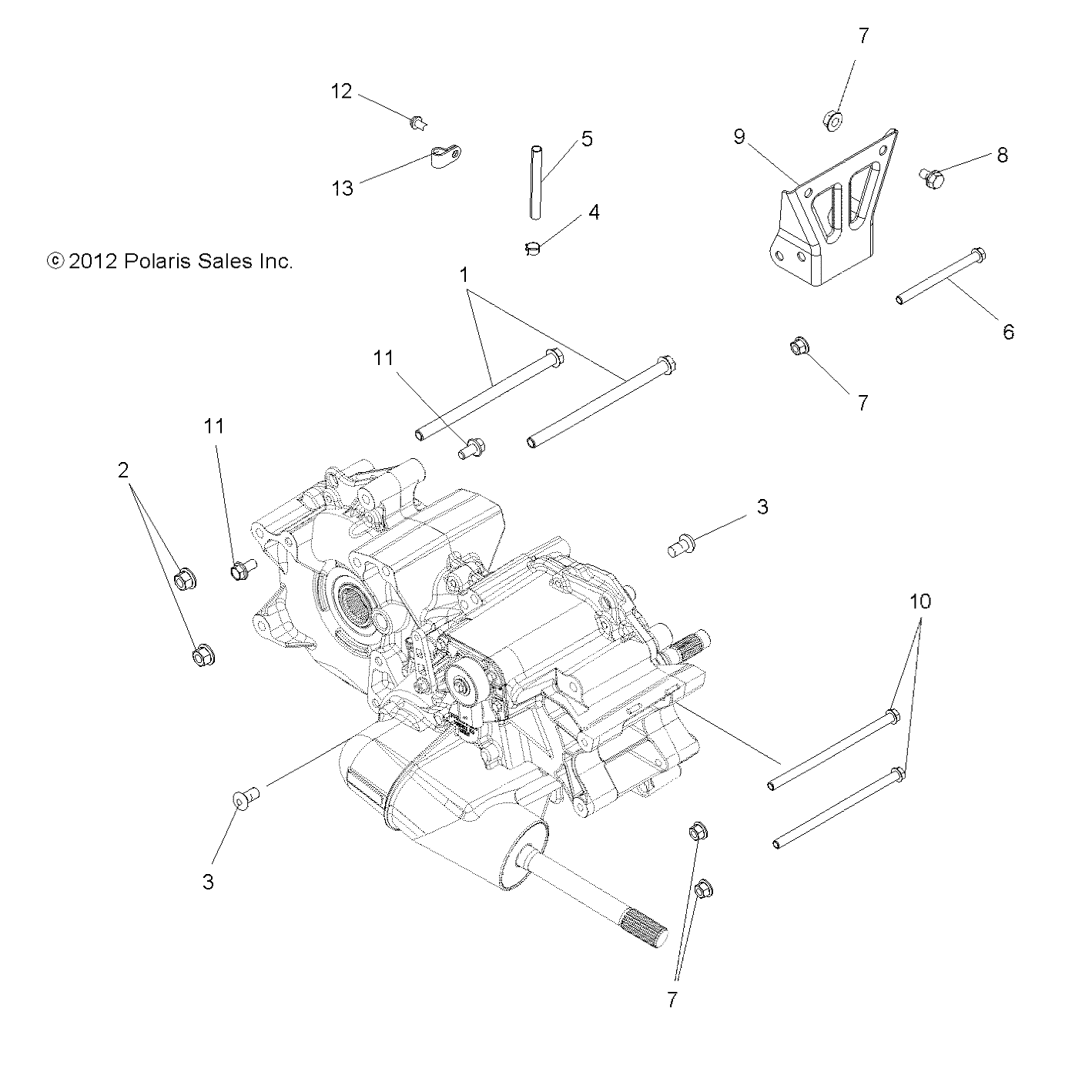 TRANSMISSION MONTAGE BOITE PRINCIPALE POUR SPORTSMAN 500 HD 2013