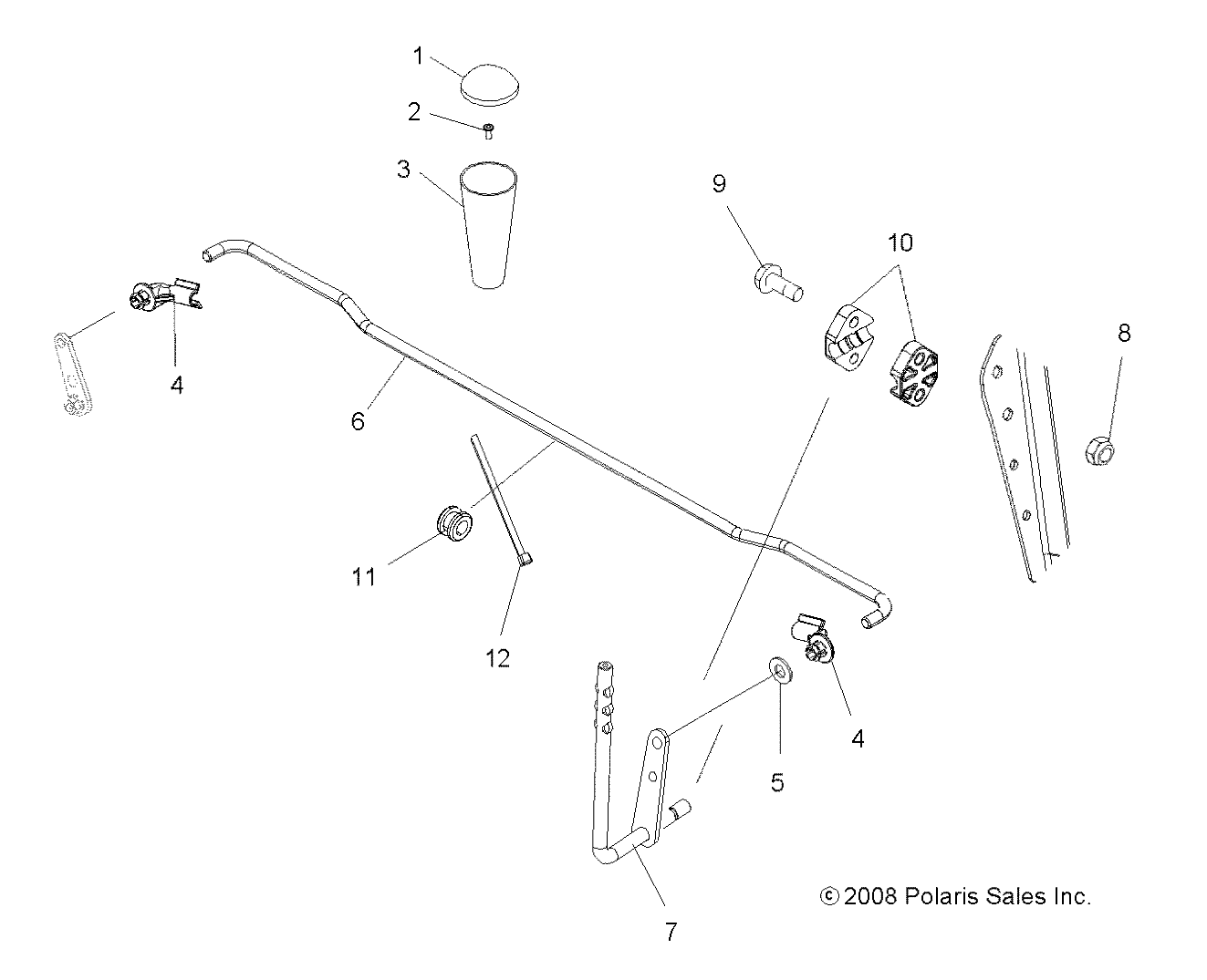 TRANSMISSION SELECTEUR DE VITESSES POUR SPORTSMAN 500 EFI 2009