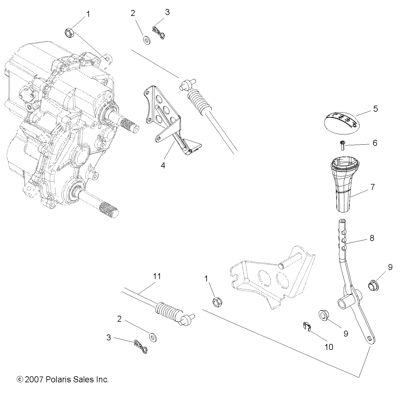 TRANSMISSION SELECTEUR DE VITESSES POUR RZR 4 800 EFI 2010