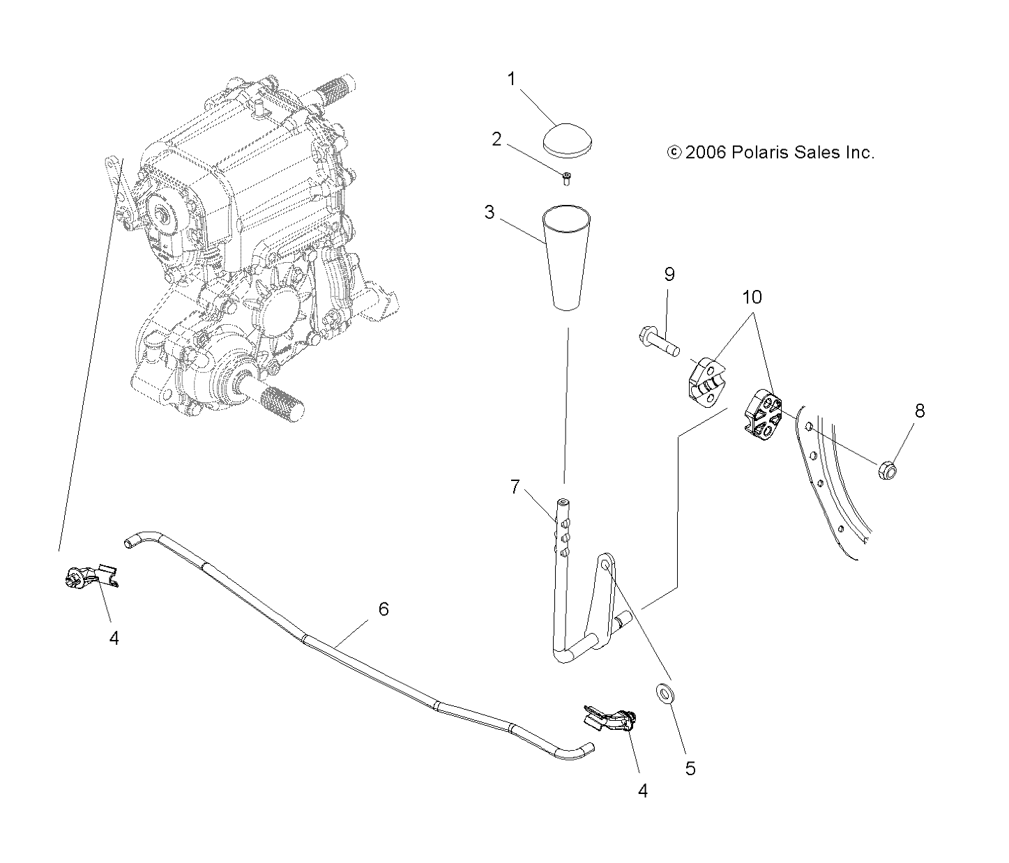 TRANSMISSION SELECTEUR DE VITESSES POUR SPORTSMAN 700 EFI 2007