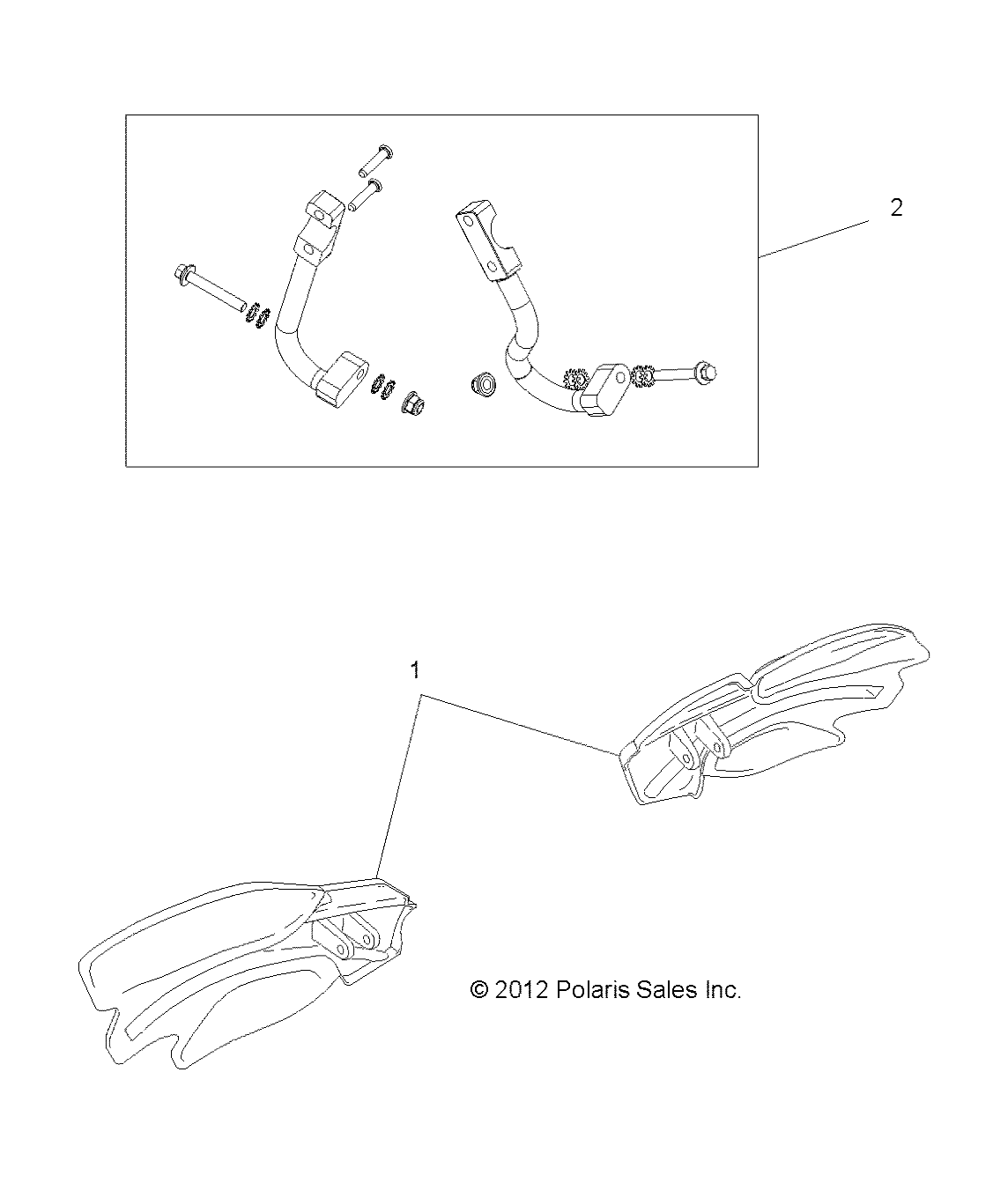 CARROSSERIE PROTEGE MAINS POUR 850 SCRAMBLER HO EPS 2013