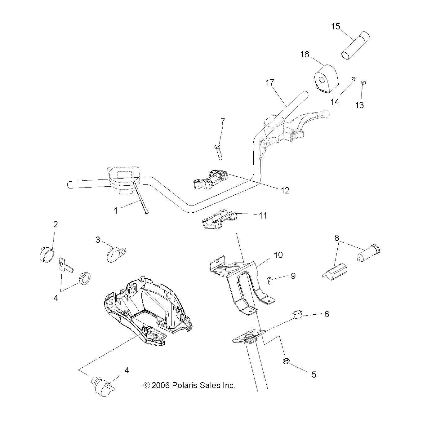 CARROSSERIE GUIDON ET COMMANDES POUR SPORTSMAN 700 EFI 2007