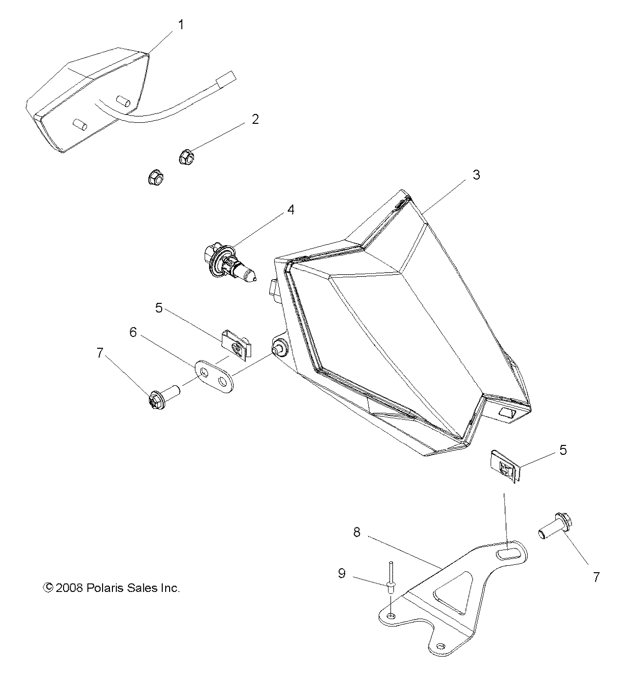 ELECTRIQUE PHARES ET FEUX ARRIERE ET AMPOULES POUR OUTLAW 525 S 2009