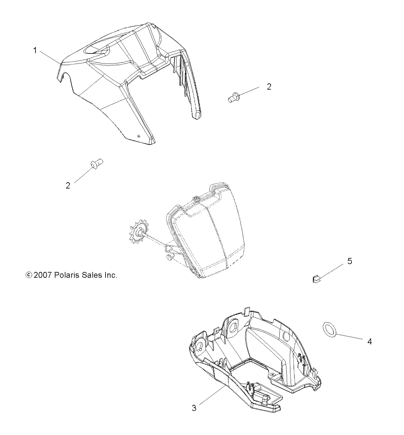 CARROSSERIE PHARE POD POUR SPORTSMAN FOREST 500 2013