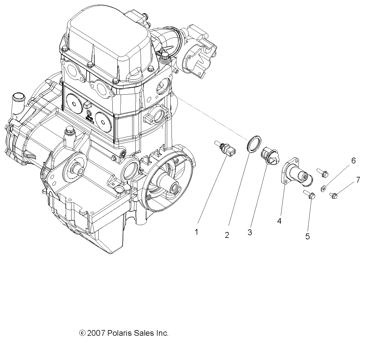 MOTEUR COLLECTEUR ET THERMOSTAT POUR RZR 800 EFI 2008