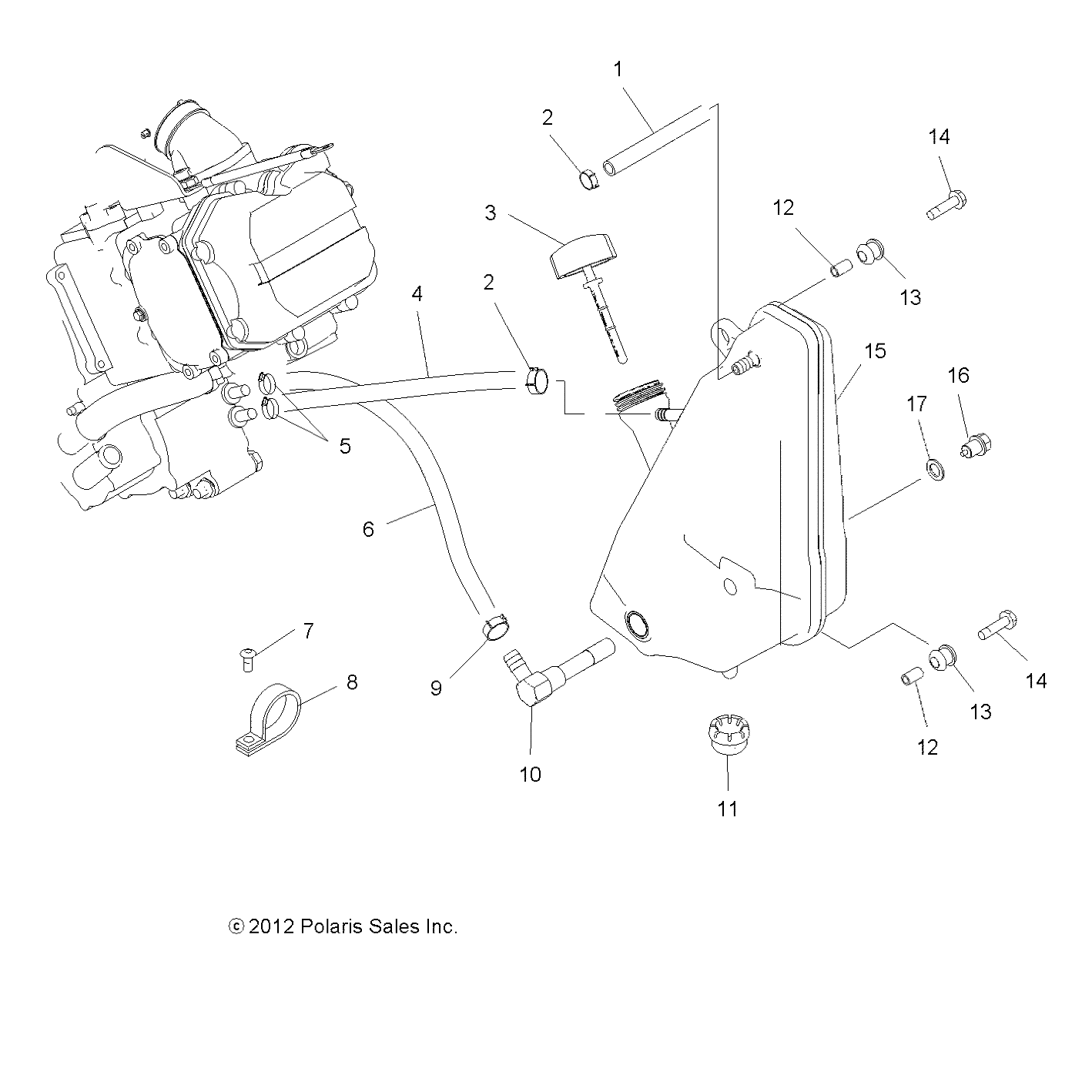 MOTEUR SYSTEME DE LUBRIFICATION ET RESERVOIR DE LUBRIFIANT POUR SPORTSMAN TOURING 500 HO 2013