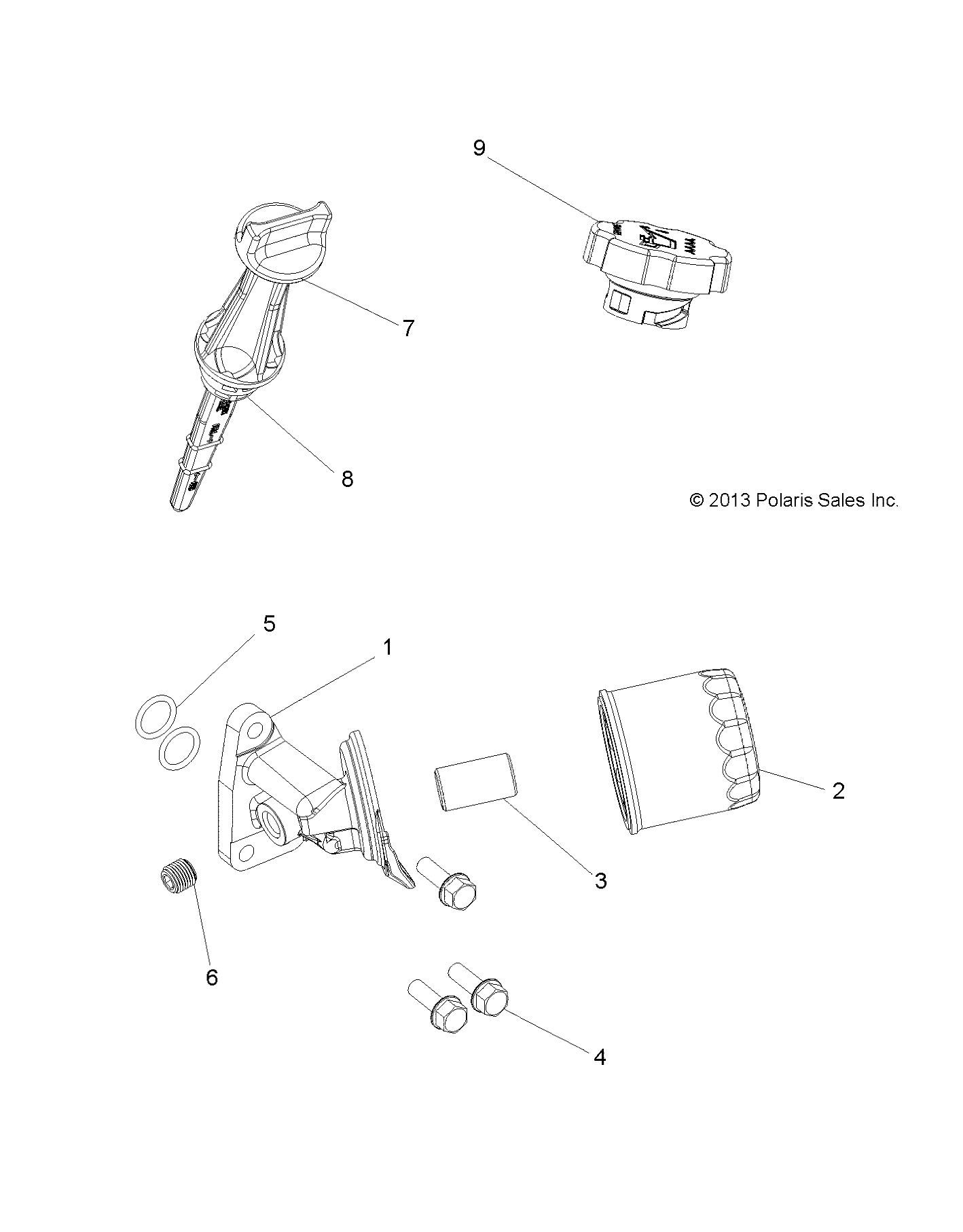 MOTEUR FILTRE A HUILE ET DIPSTICK POUR SPORTSMAN 570 EFI EPS MD 2015