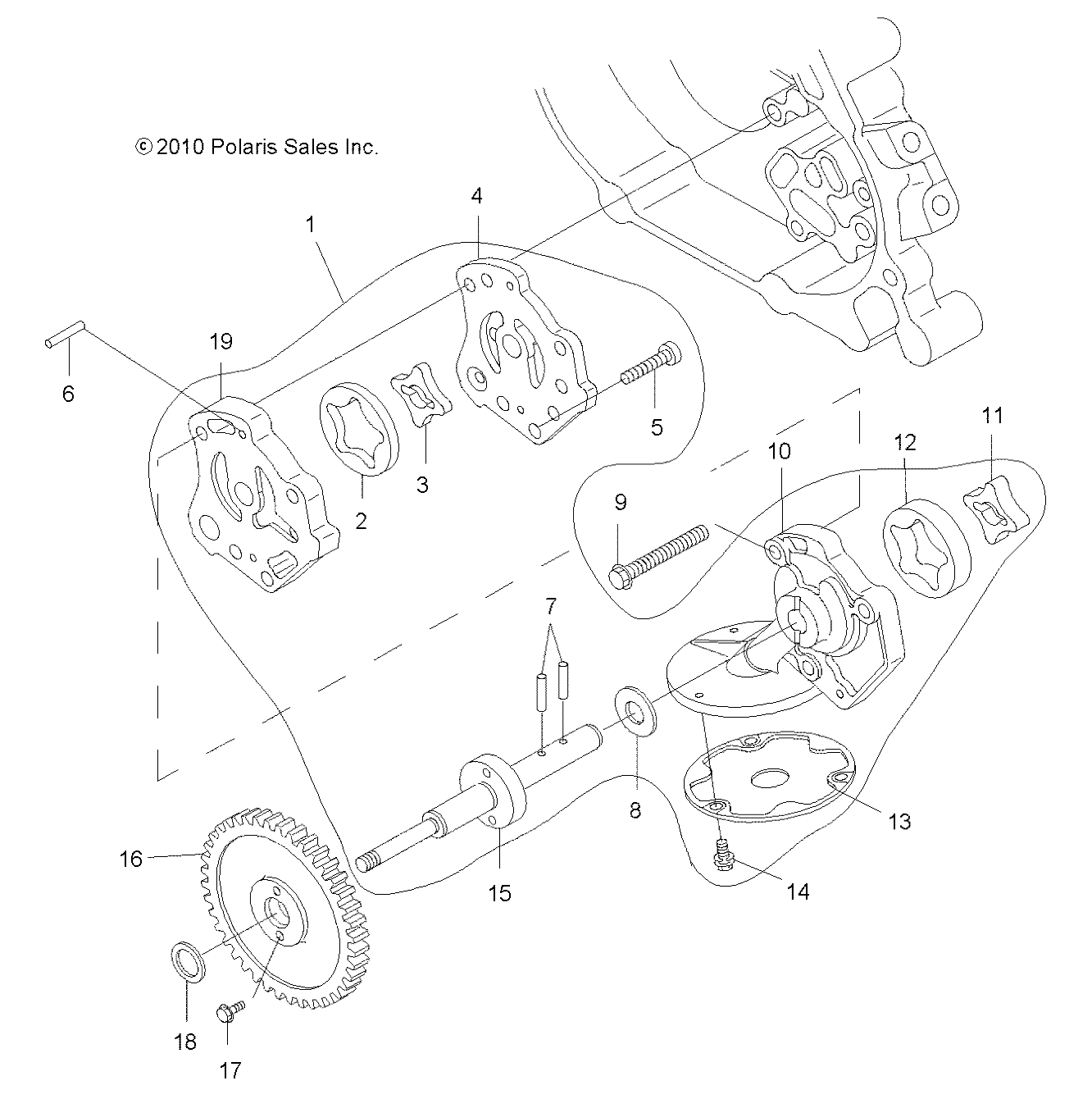 MOTEUR SYSTEME DE LUBRIFICATION ET POMPE A HUILE POUR SCRAMBLER 500 4X4 2011