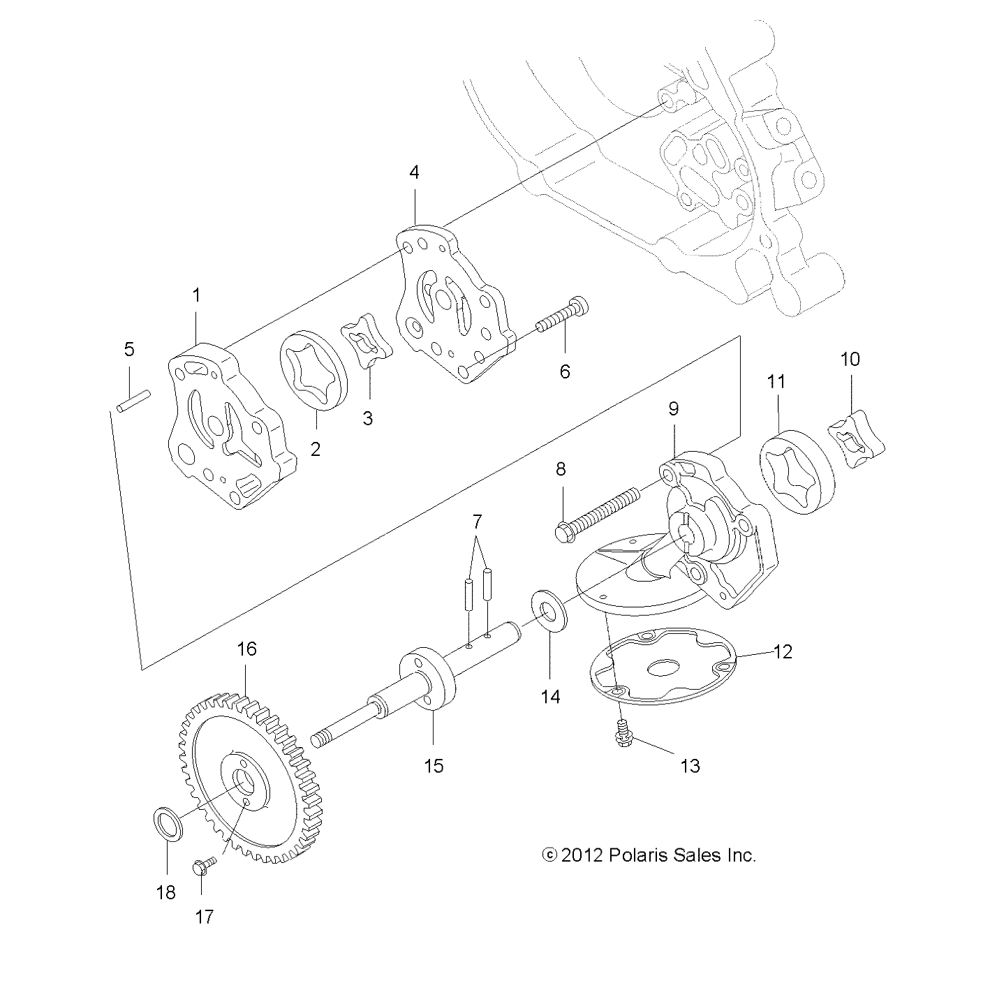 MOTEUR POMPE A HUILE POUR SPORTSMAN 500 HO 2012