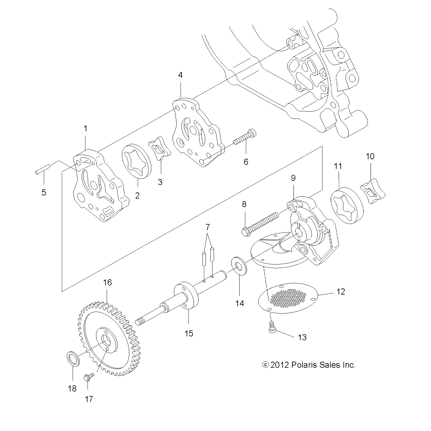 MOTEUR POMPE A HUILE POUR SCRAMBLER 500 4X4 2012