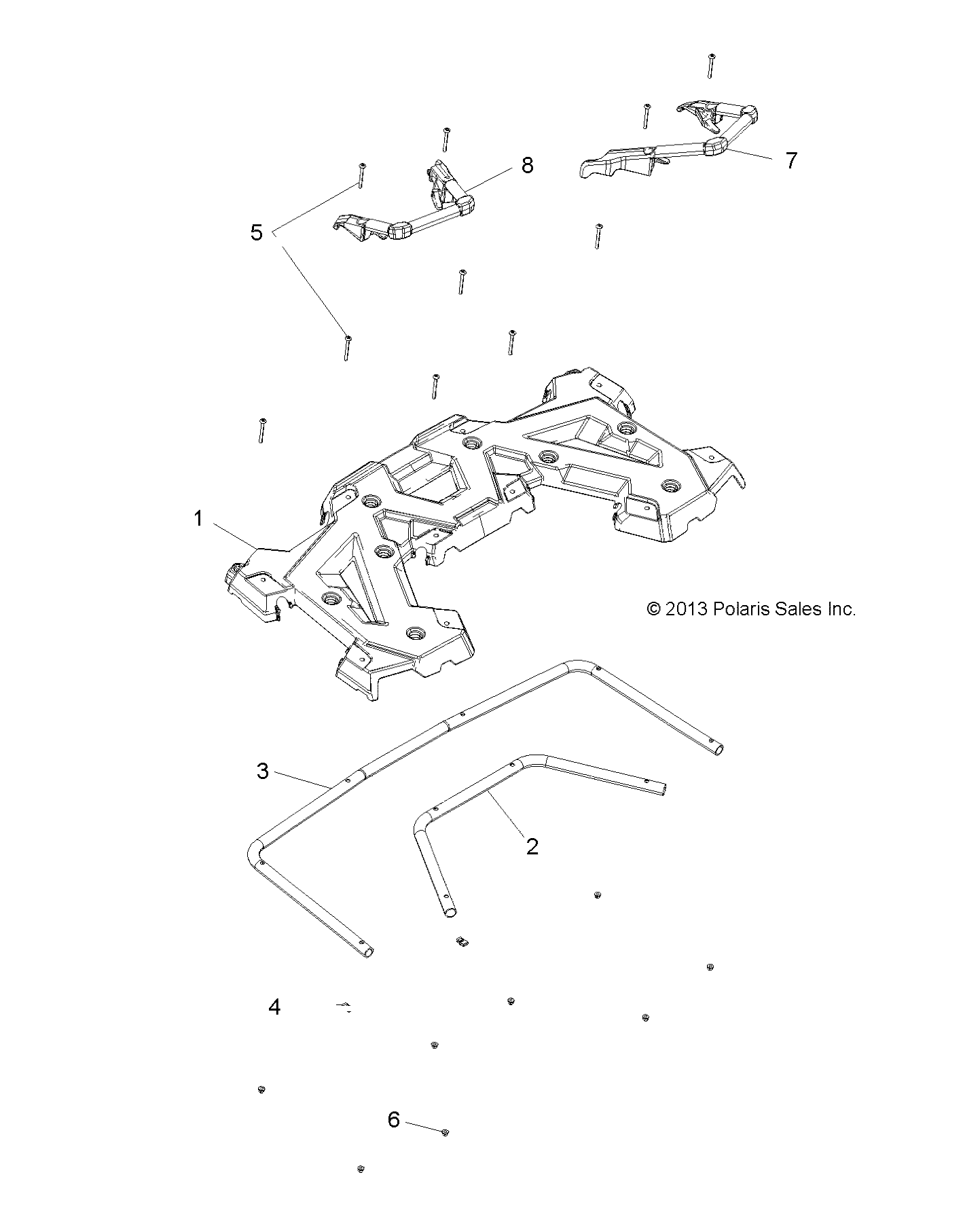 CARROSSERIE RACK ARRIERE ET POIGNEES POUR SPORTSMAN 570 SP TOURING 2015