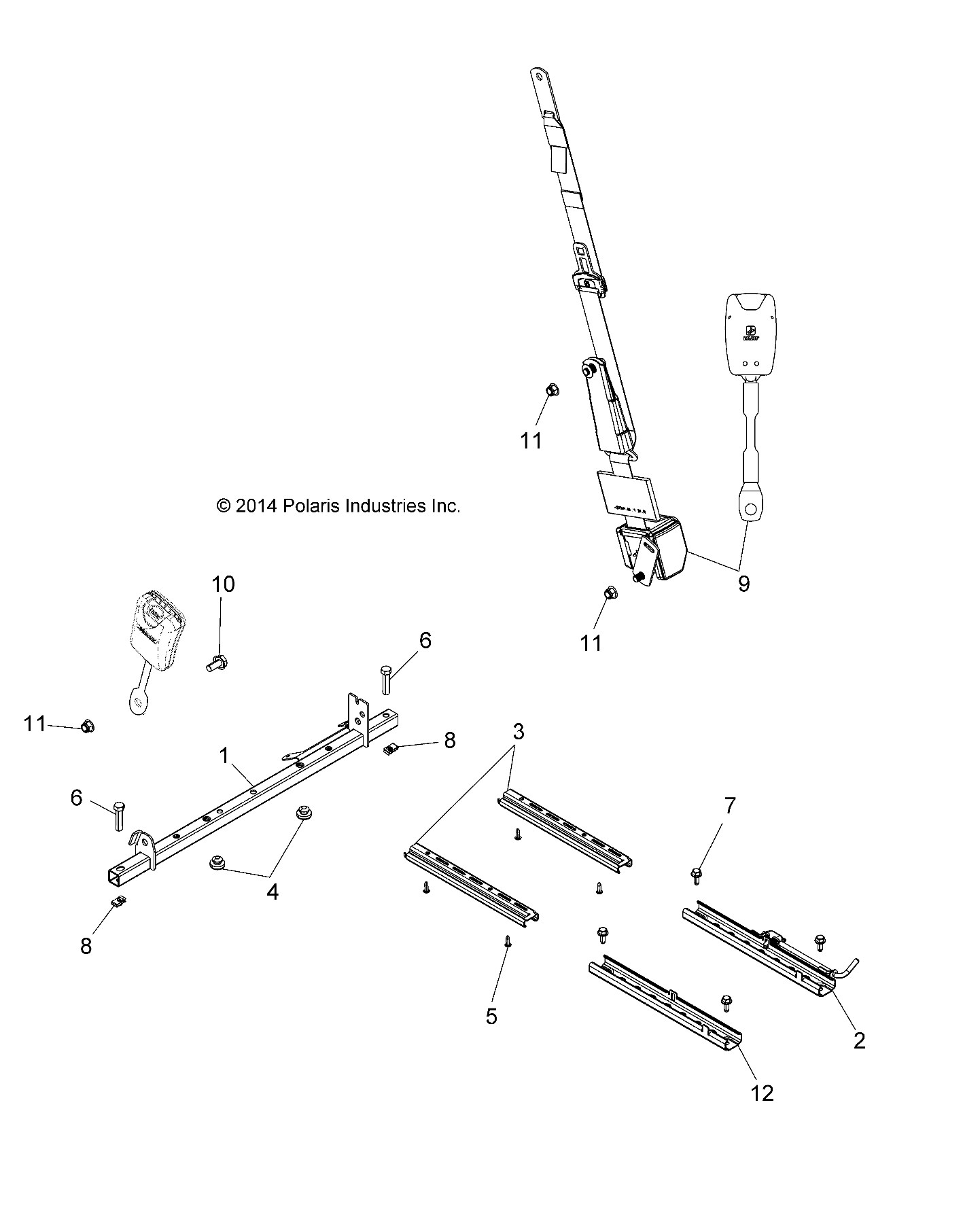 CARROSSERIE MONTAGE SIEGE ET CEINTURE POUR SPORTSMAN ACE 570 EFI 2015