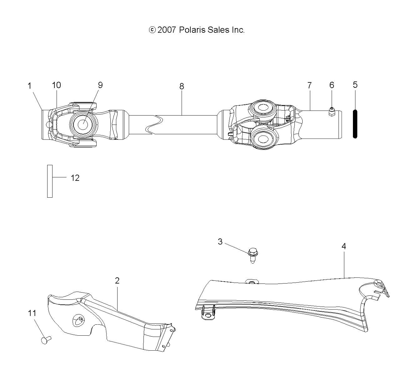 TRANSMISSION ARBRE PROPULSION AVANT POUR SCRAMBLER 500 4X4 2008