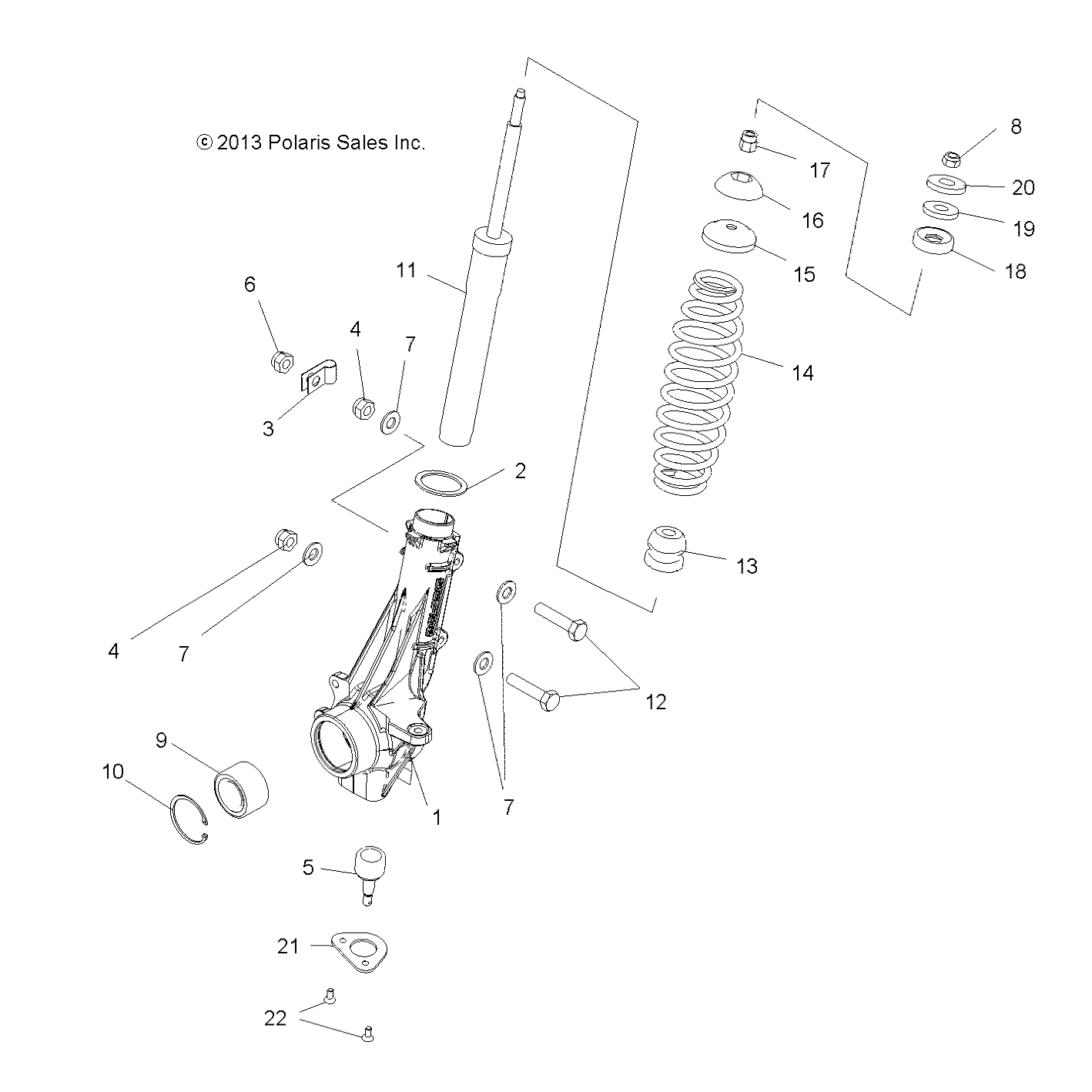 SUSPENSION SUPPORT DE BRAS POUR SPORTSMAN ACE 325 EFI 2015