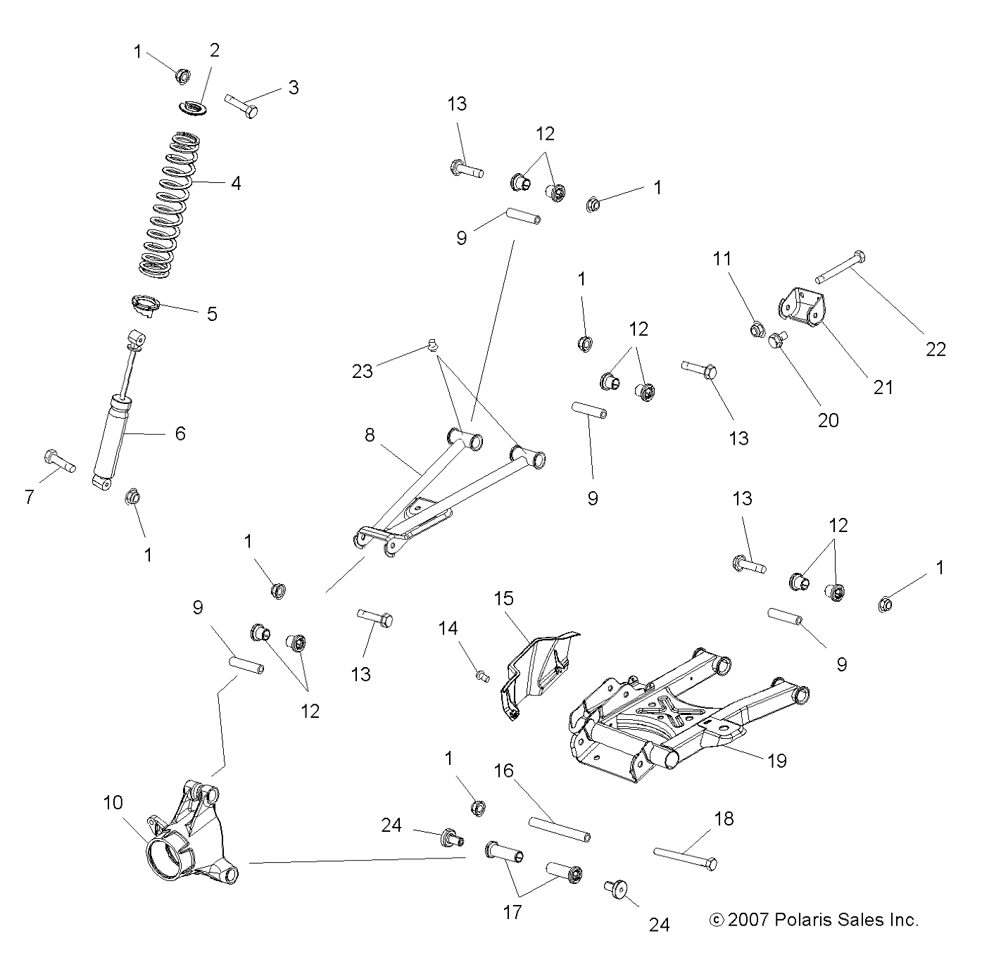 SUSPENSION SUSPENSION ARRIERE POUR SPORTSMAN X2 500 EFI QUAD 2008