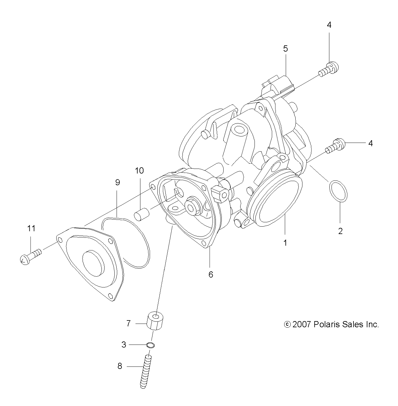 MOTEUR ACCELERATEUR POUR SPORTSMAN 500 EFI SCANDINAVIAN 2008
