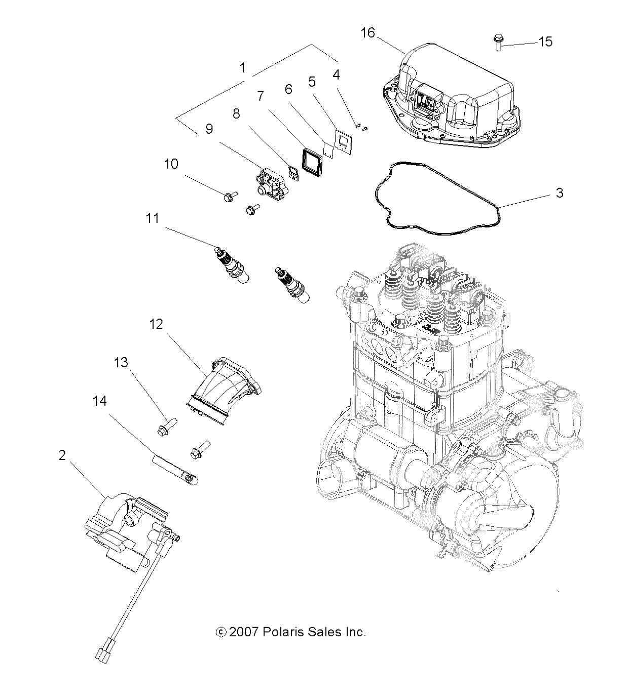 MOTEUR MONTAGE BOITIER PAPILLON POUR SPORTSMAN TOURING 800 EFI INTL 2009