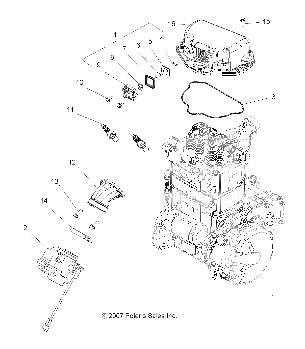 MOTEUR MONTAGE BOITIER PAPILLON POUR SPORTSMAN X2 700 EFI 2008