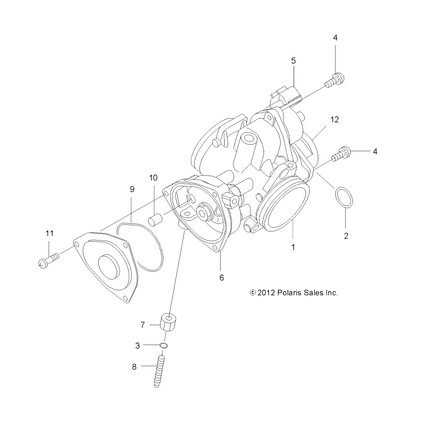 MOTEUR ACCELERATEUR POUR SPORTSMAN FOREST TRACTOR 500 2012