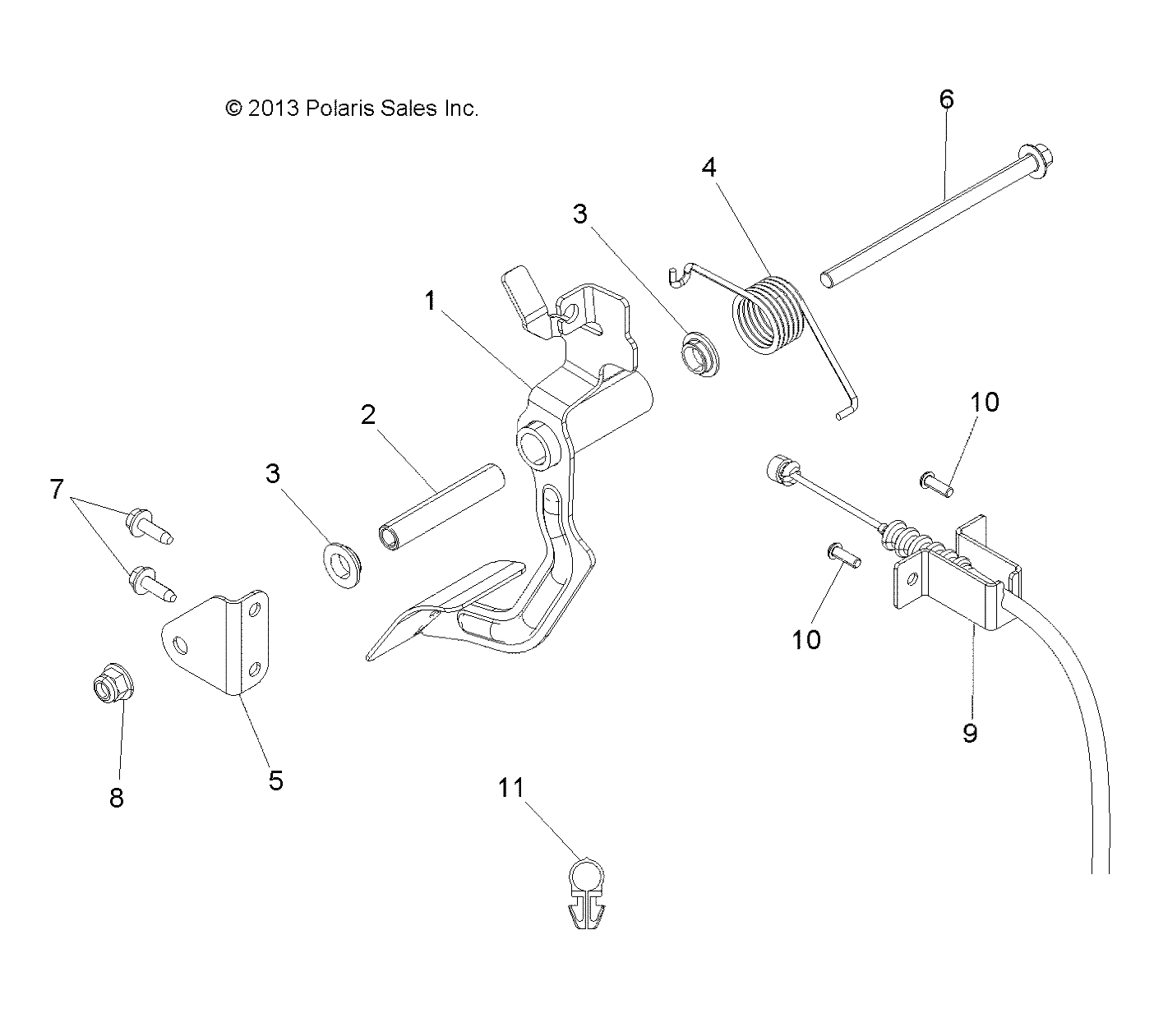 MOTEUR PEDALE DACCELERATEUR POUR SPORTSMAN ACE 2014