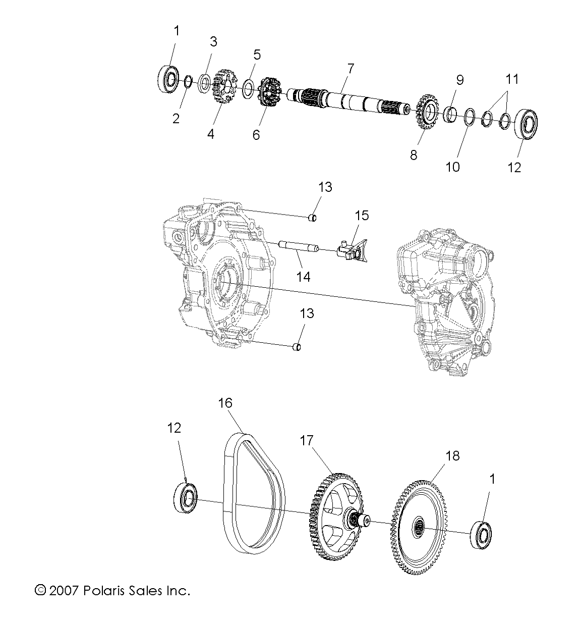 TRANSMISSION INTERIEUR BOITE PRINCIPALE POUR SCRAMBLER 2X4 INTL 2008