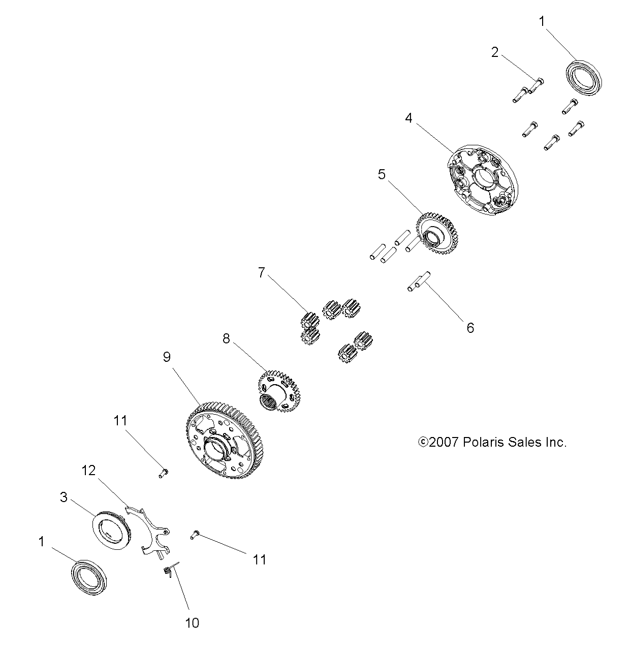 TRANSMISSION DIFFERENTIEL POUR SPORTSMAN TOURING 500 EFI QUAD 2009