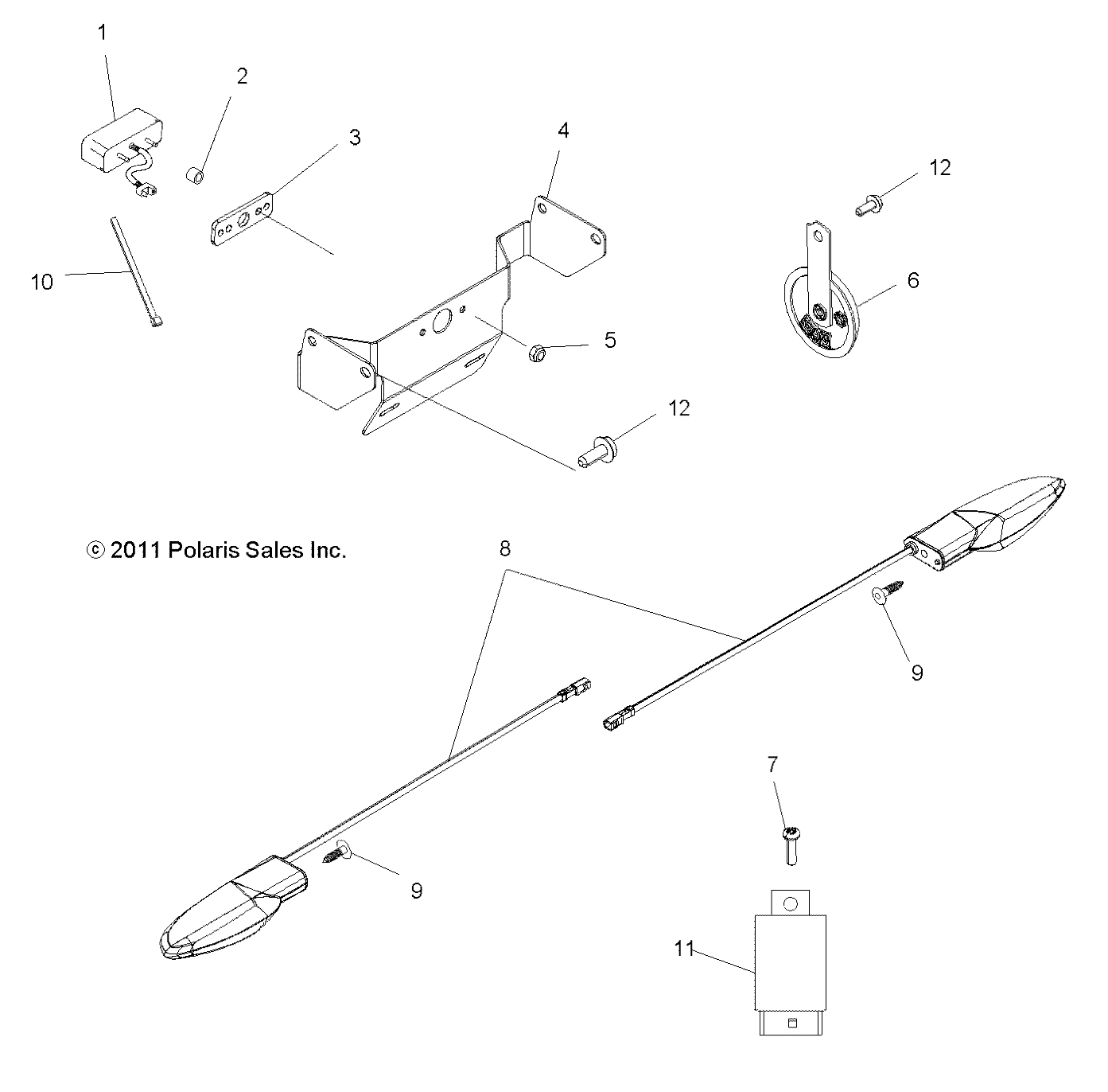 ELECTRIQUE CLIGNOTANTS ET KLAXON POUR SPORTSMAN TOURING 500 HO INTL 2011