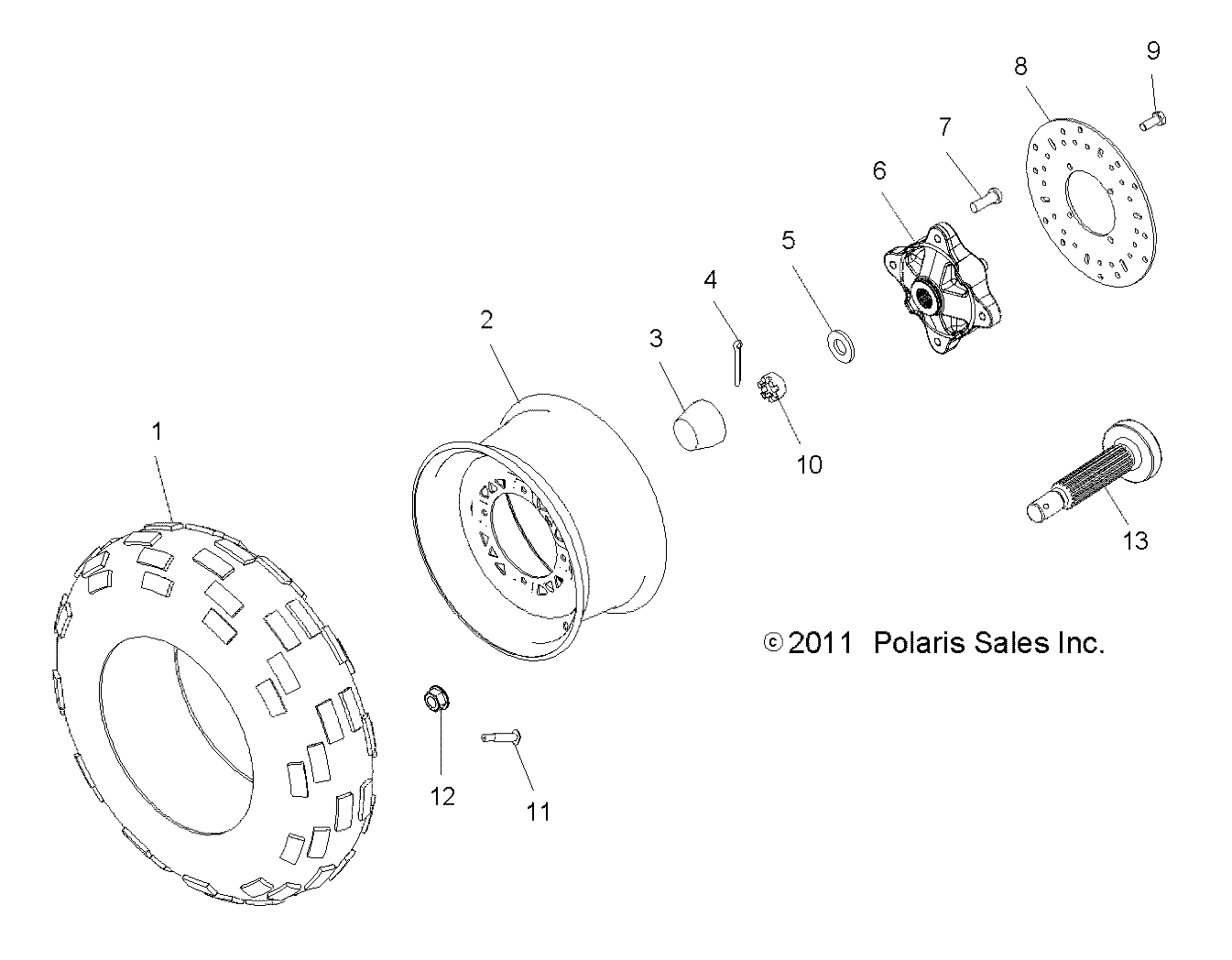 ROUES PNEU AVANT ET DISQUE DE FREIN POUR HAWKEYE 325 2X4 2015
