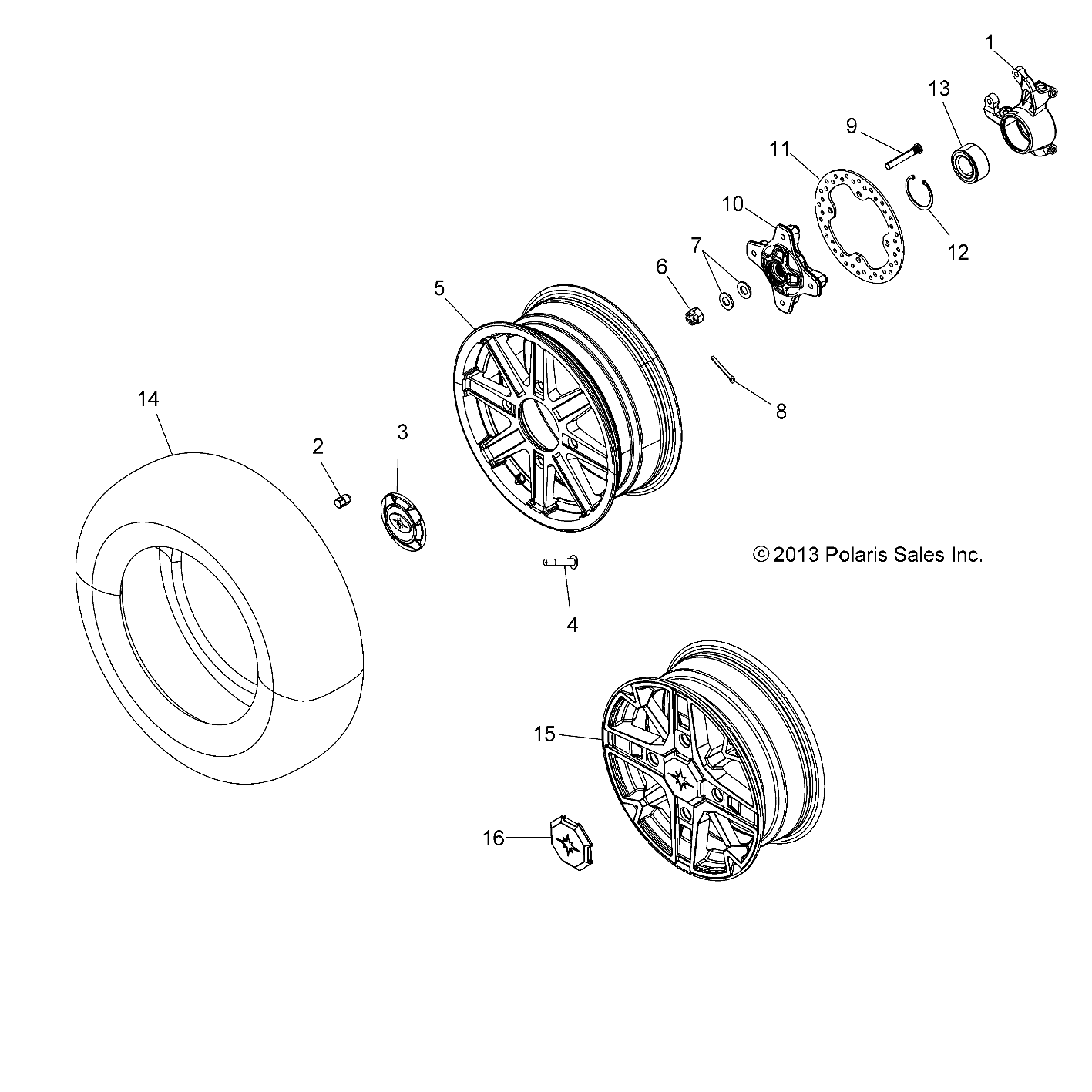 ROUES ROUES ET MOYEUX AVANT POUR SPORTSMAN 1000 XP 2015