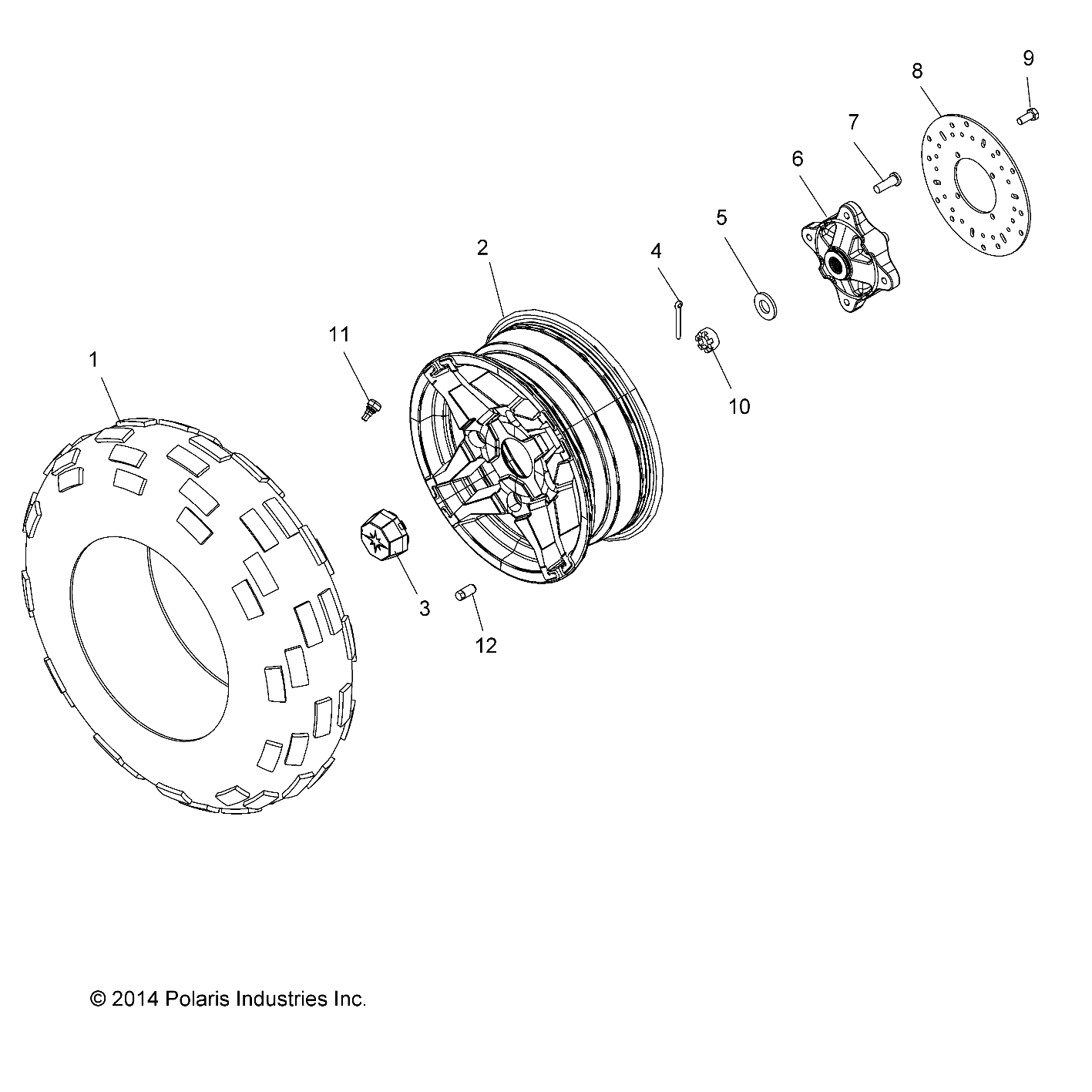 ROUES PNEU AVANT ET DISQUE DE FREIN POUR 570 TR PRM PS MD 2015
