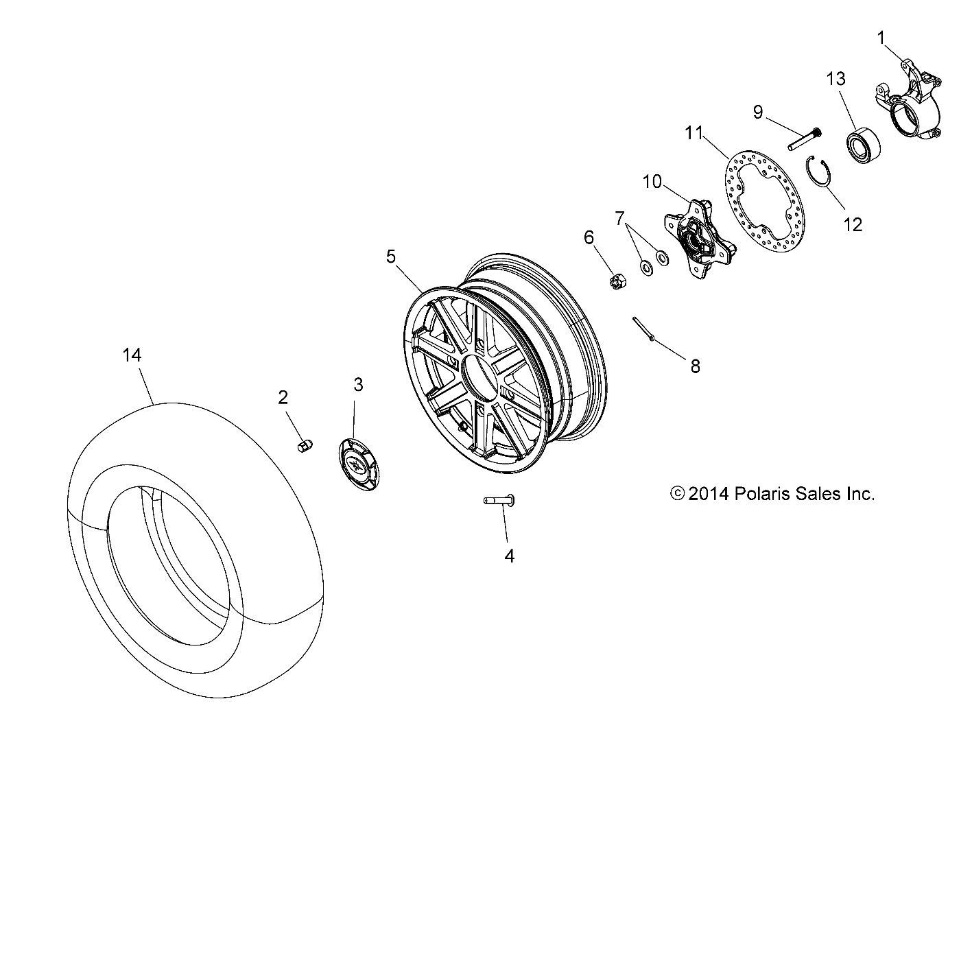 ROUES ROUES ET MOYEUX AVANT POUR SPORTSMAN 850 TOURING SP EU 2015