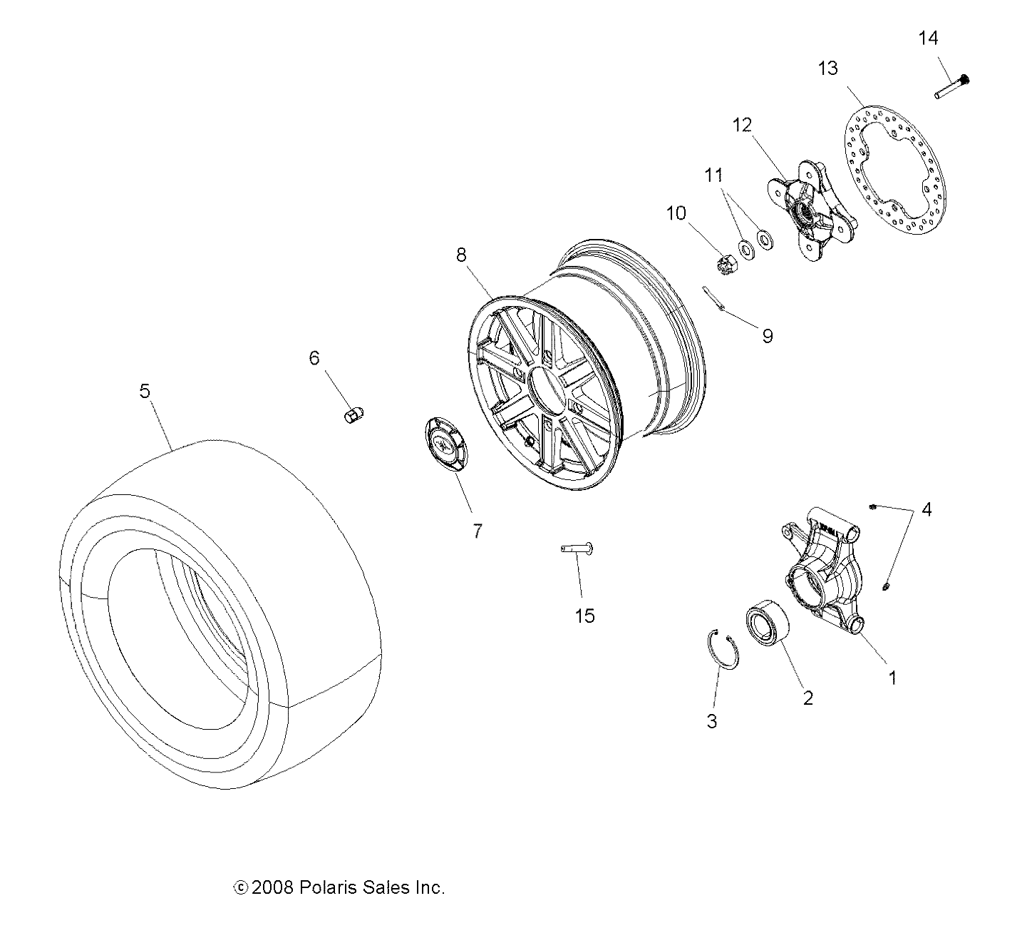 ROUES ROUES ET MOYEUX ARRIERE POUR SPORTSMAN X2 550 EPS LE UE 2014