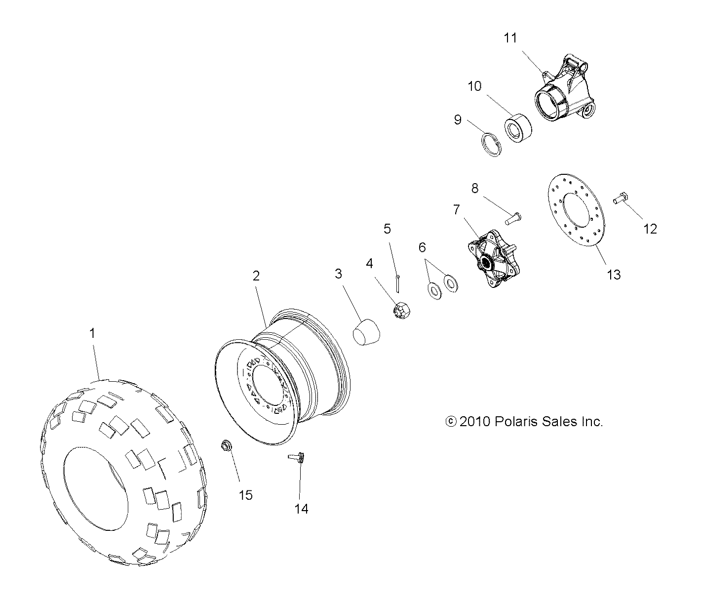 ROUES PNEU ARRIERE ET DISQUE DE FREIN POUR SPORTSMAN X2 570 EPS TRACTOR 2019