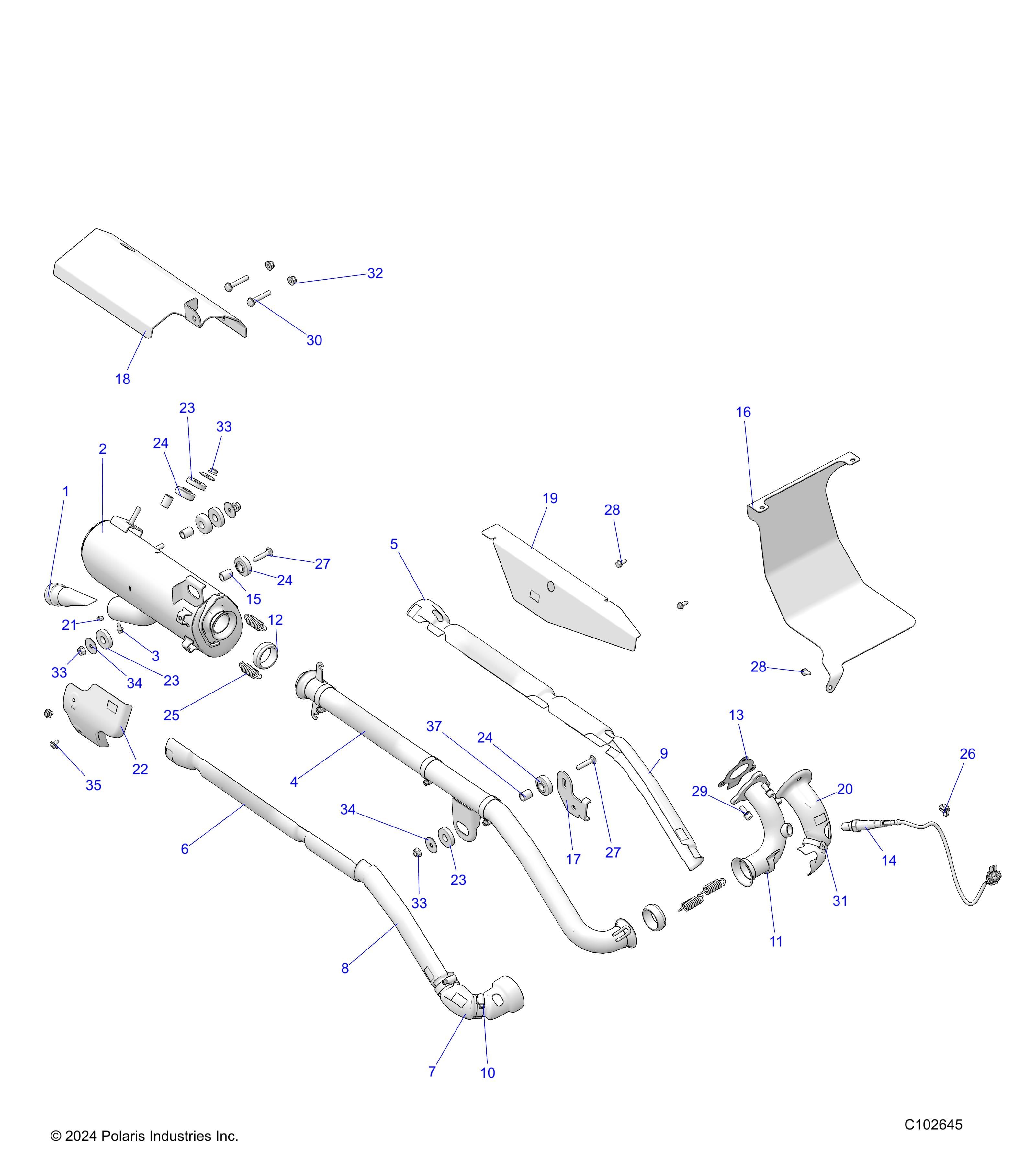 MOTEUR ECHAPPEMENT POUR SPORTSMAN 570 6X6 SP LE T2B 2025