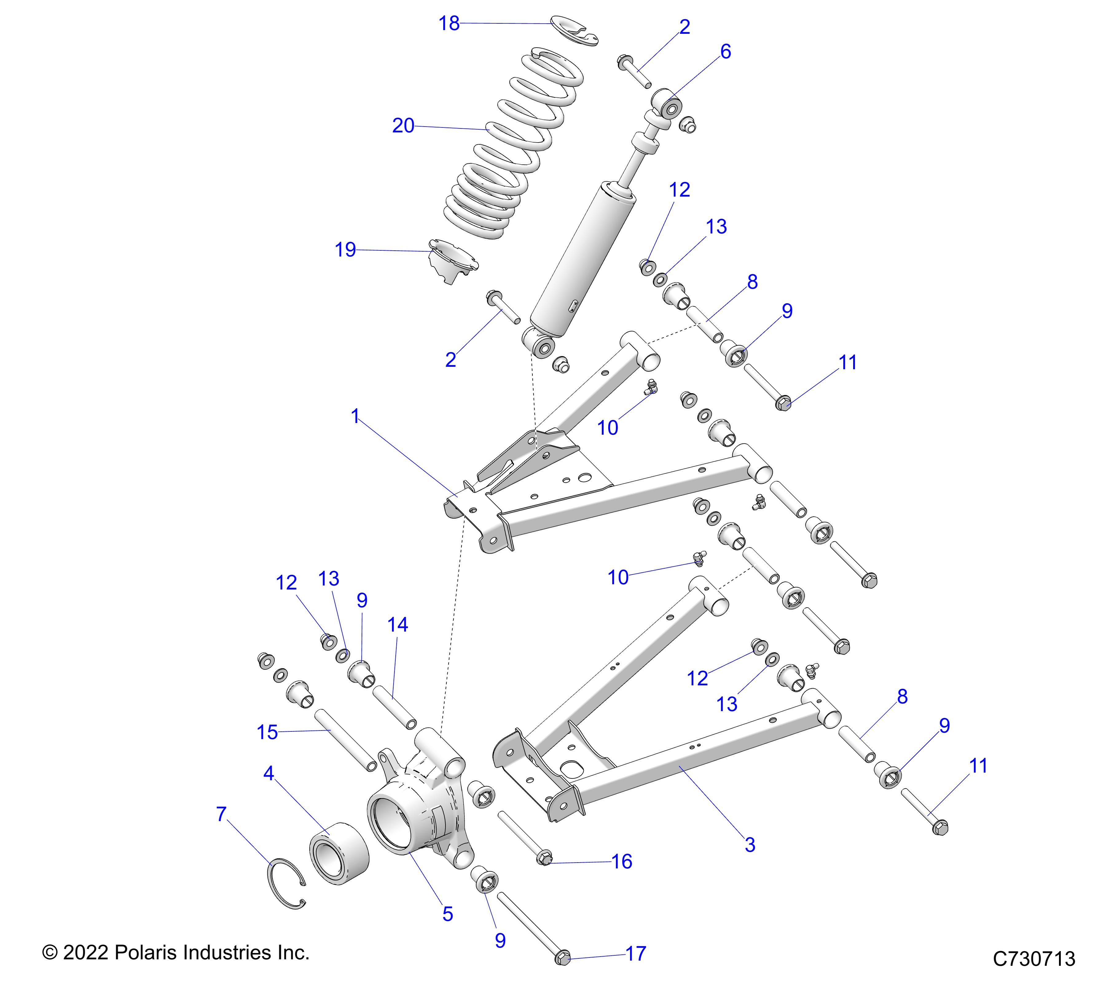 SUSPENSION REAR POUR RANGER 570 CREW FULL SIZE 2023
