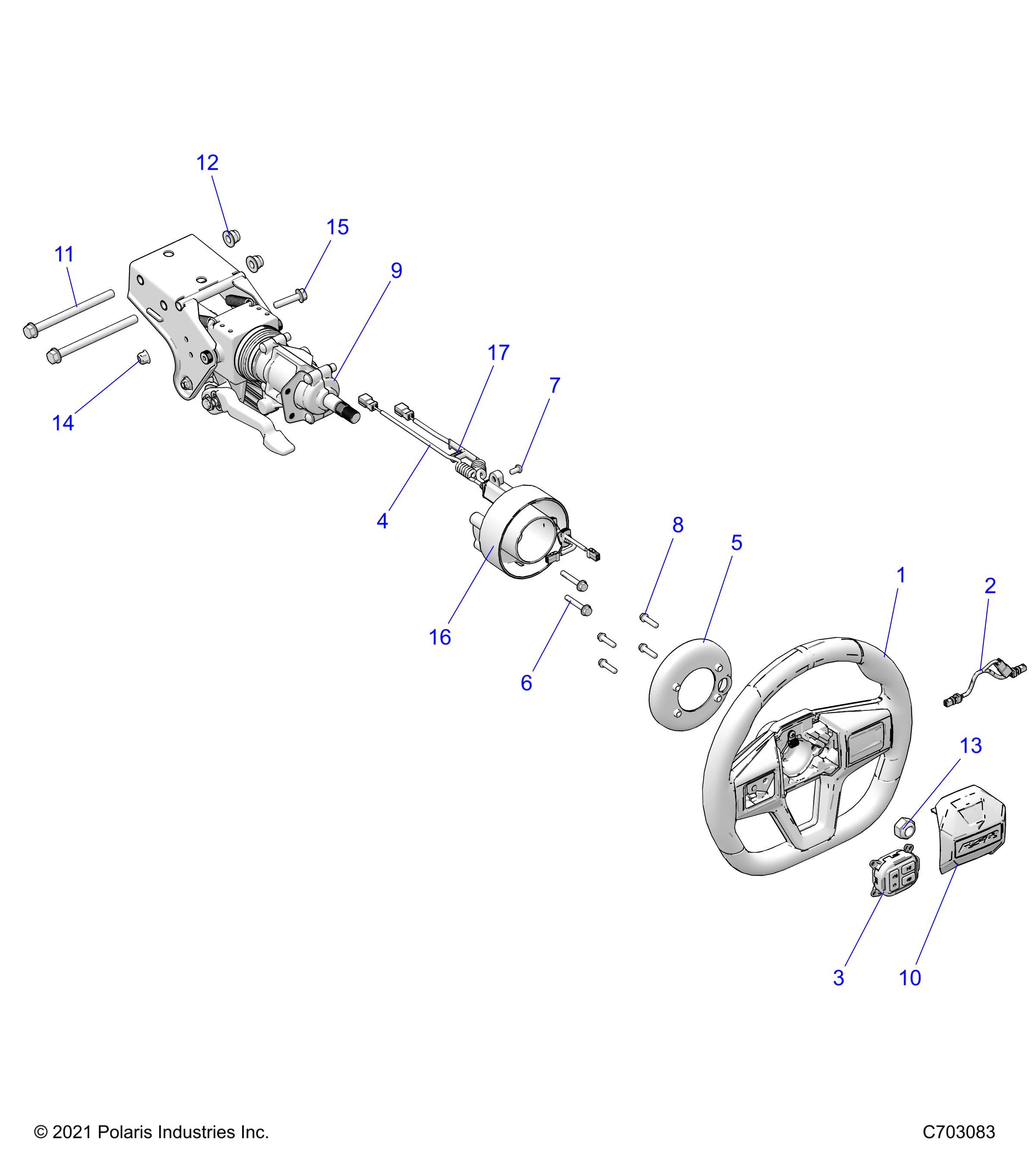 STEERING UPPER PREMIUMDELUXE POUR RZR64TMP 4 2022