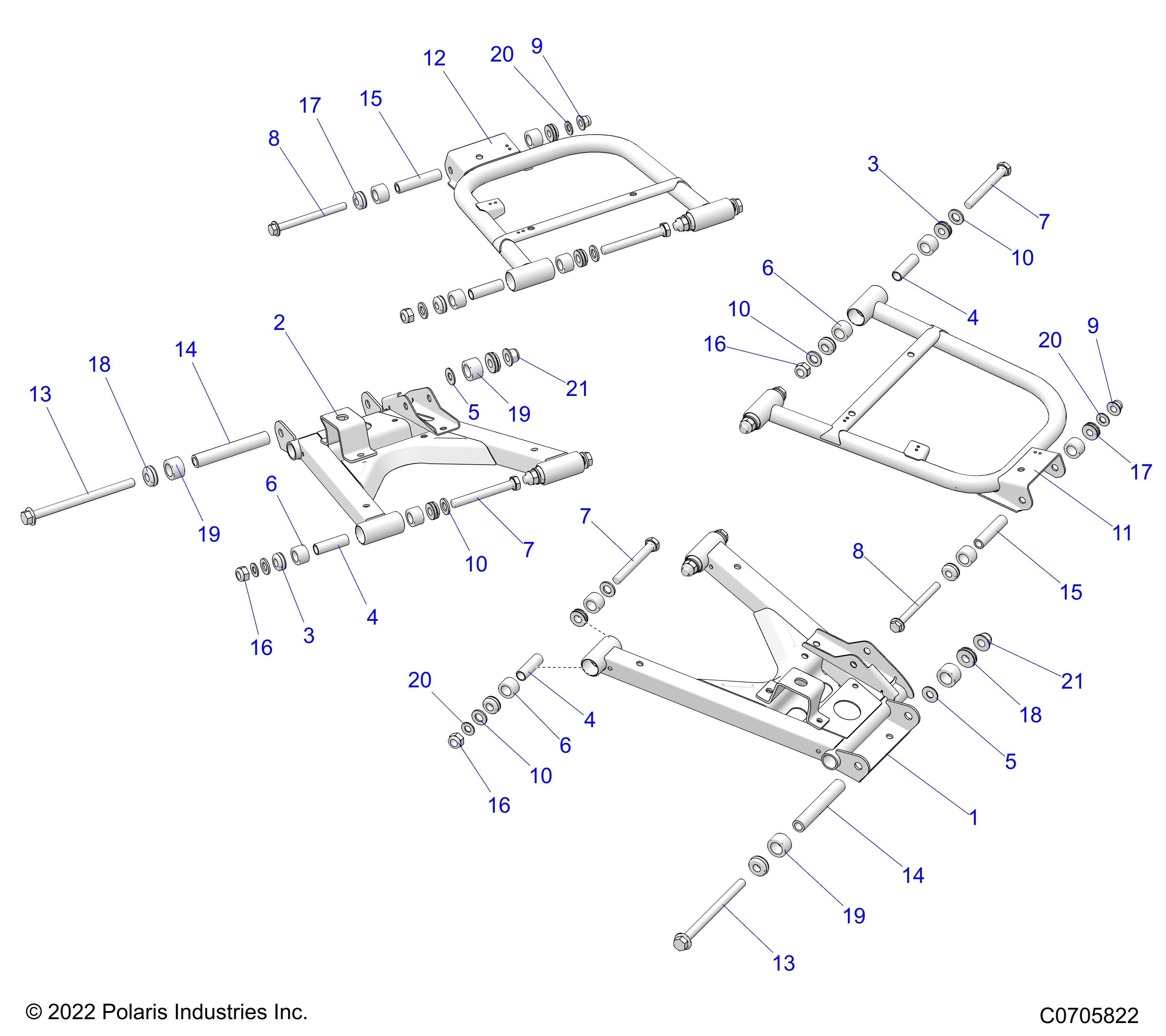 SUSPENSION REAR CONTROL ARMS POUR RANGER XP 1000 EPS ISRL 2023