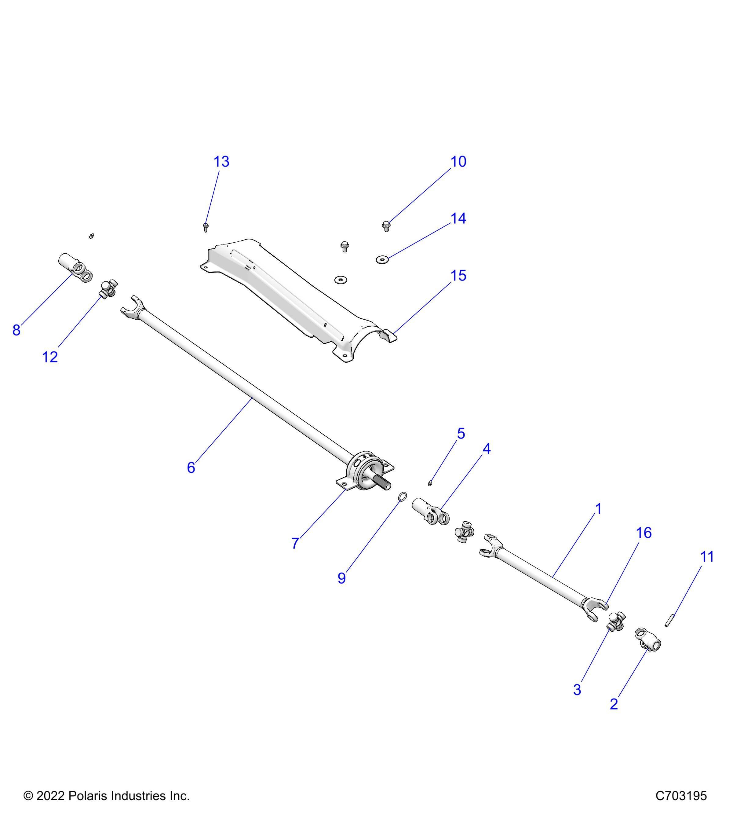 TRANSMISSION ARBRE DE SUPPORT POUR RZR XP 1000 SPORT R01 2023