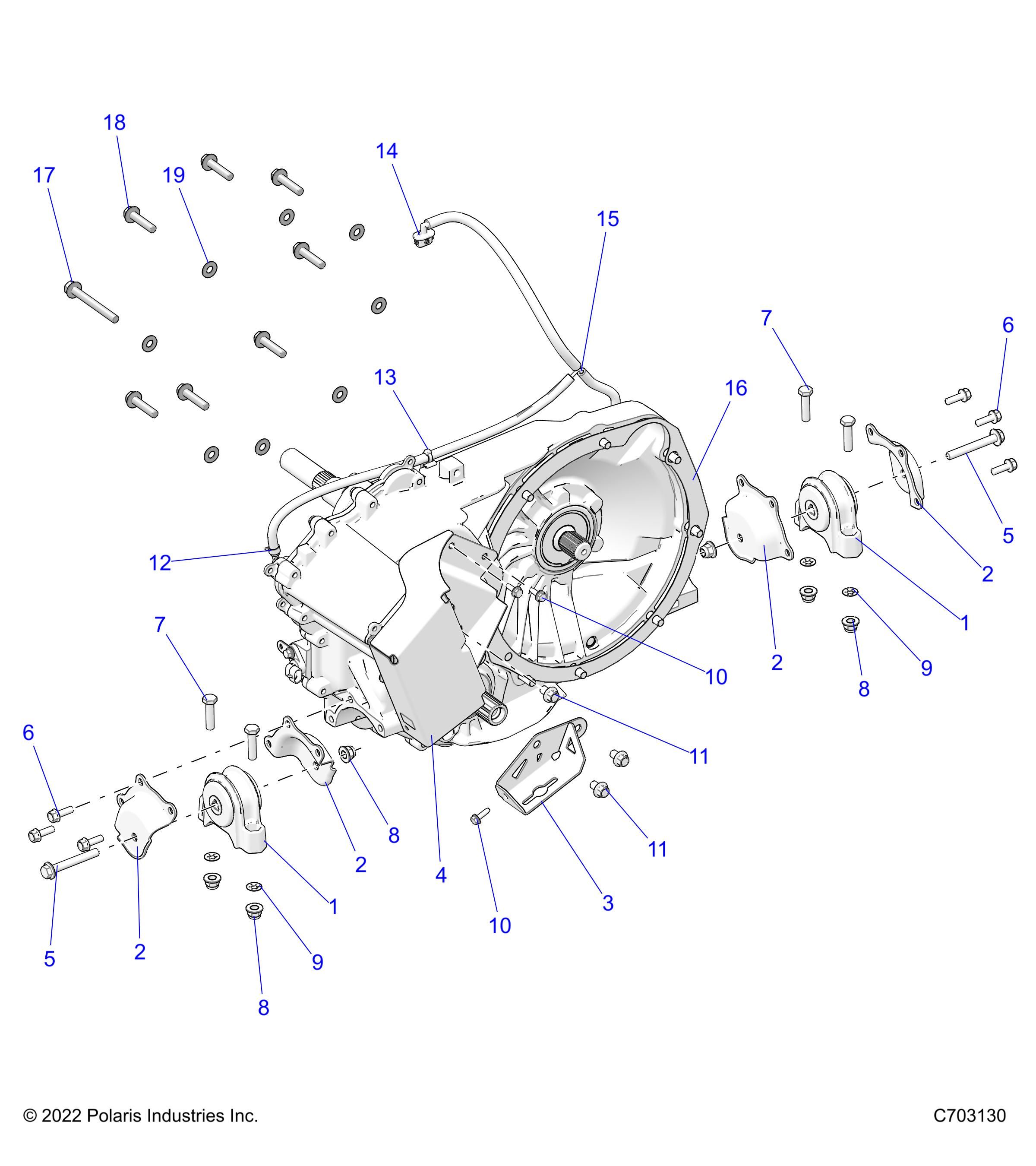 DRIVE TRAIN GEARCASE MAIN MOUNTING POUR RZR PRO R 2022