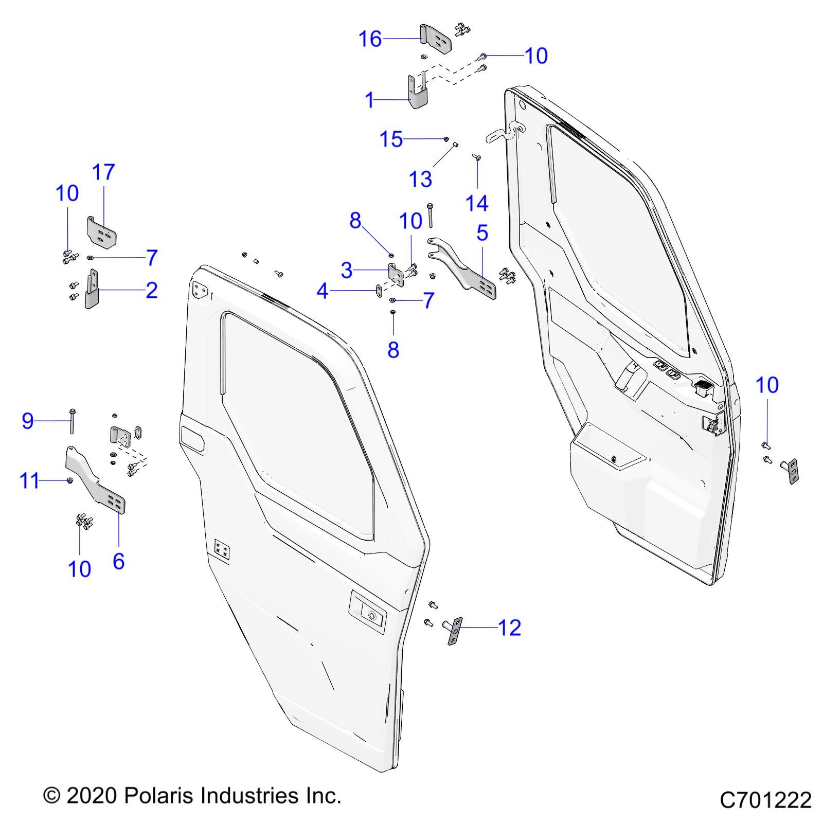 CARROSSERIE PORTE AVANT MONTAGE POUR RANGER CREW XP 1000 NSTR 2023