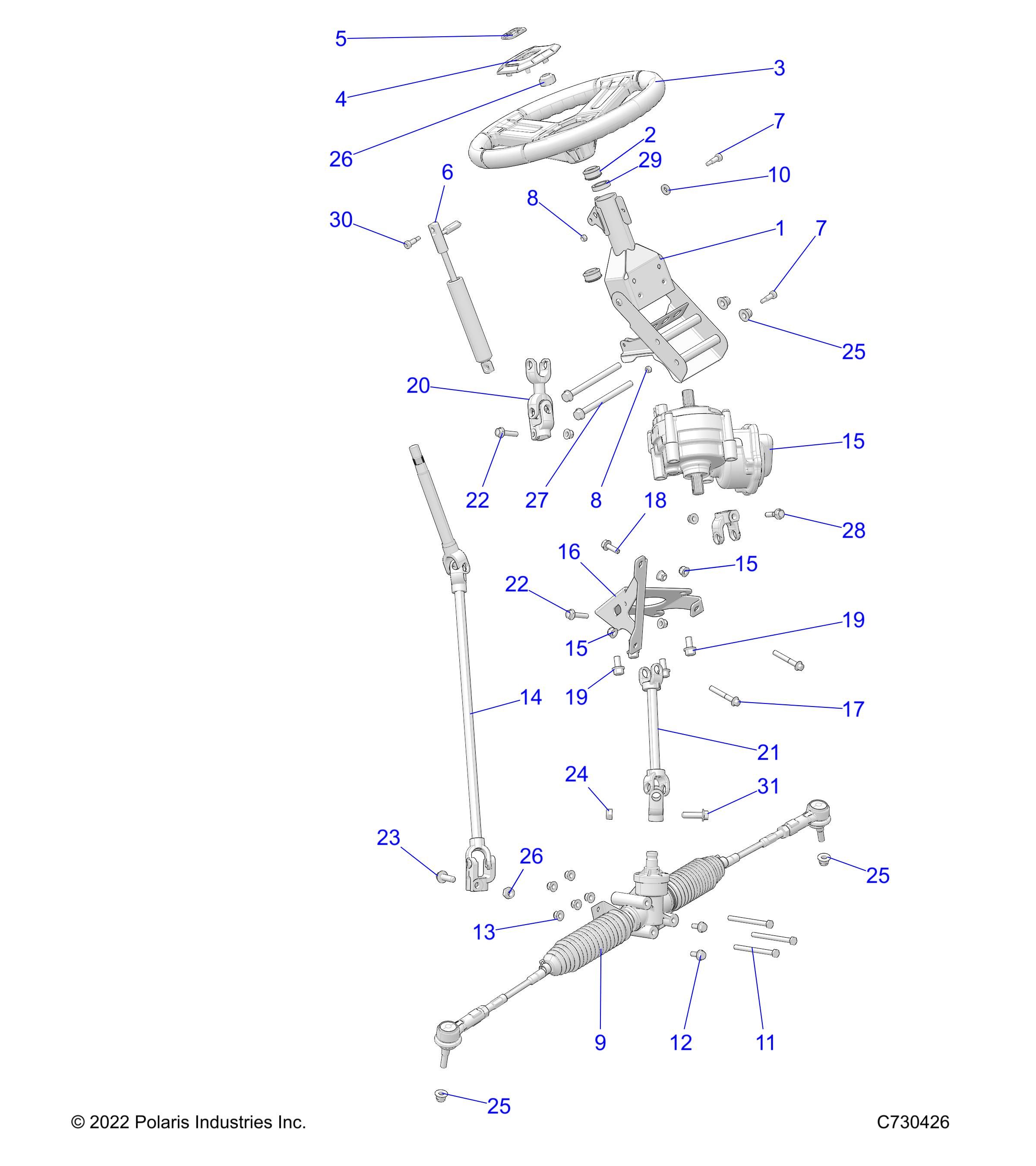 DIRECTION POUR RANGER 570 EPS MD EU5 3PC INT L R01 2023