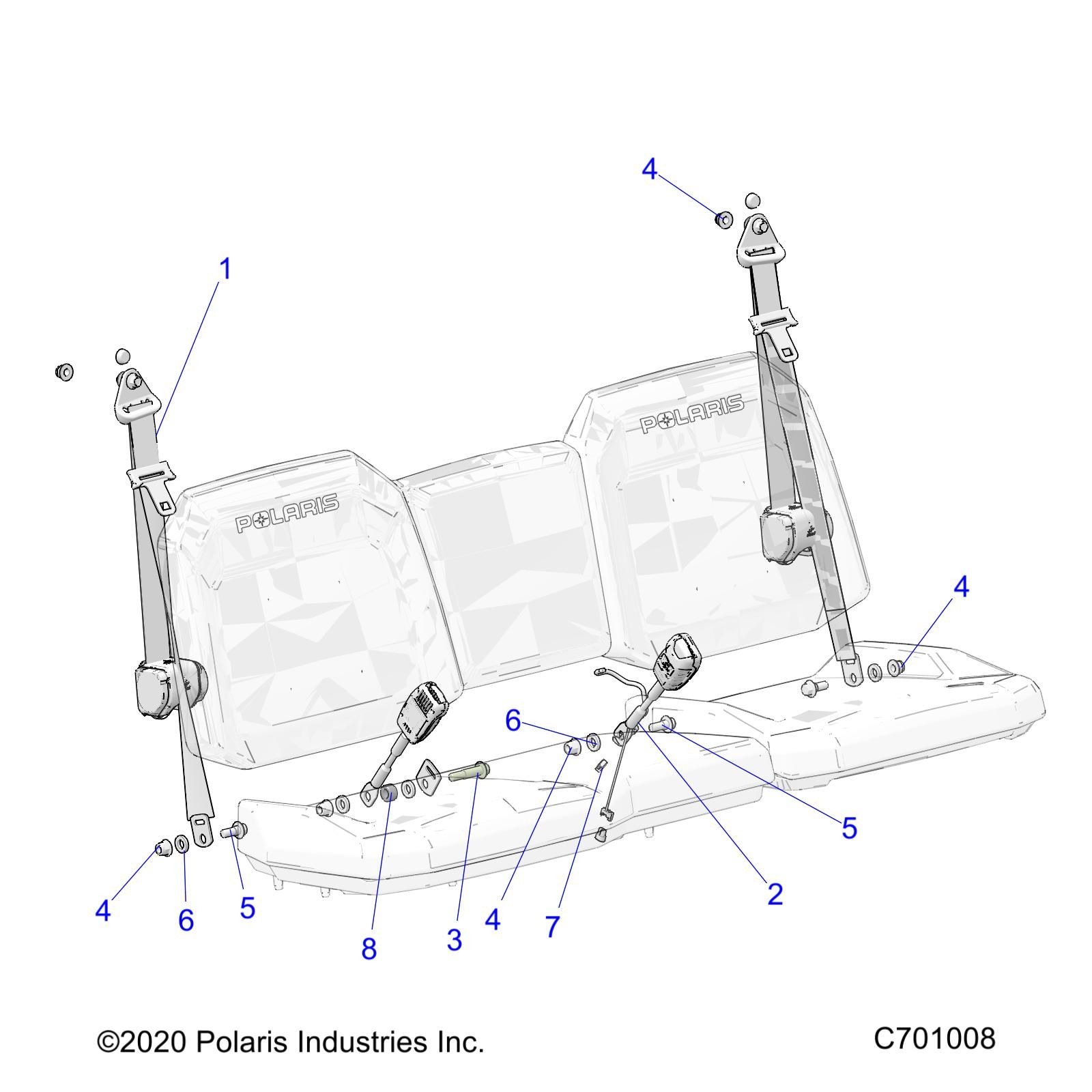 CARROSSERIE CEINTURE ET MONTAGE POUR RANGER XP1000 EPS ISEU 2020