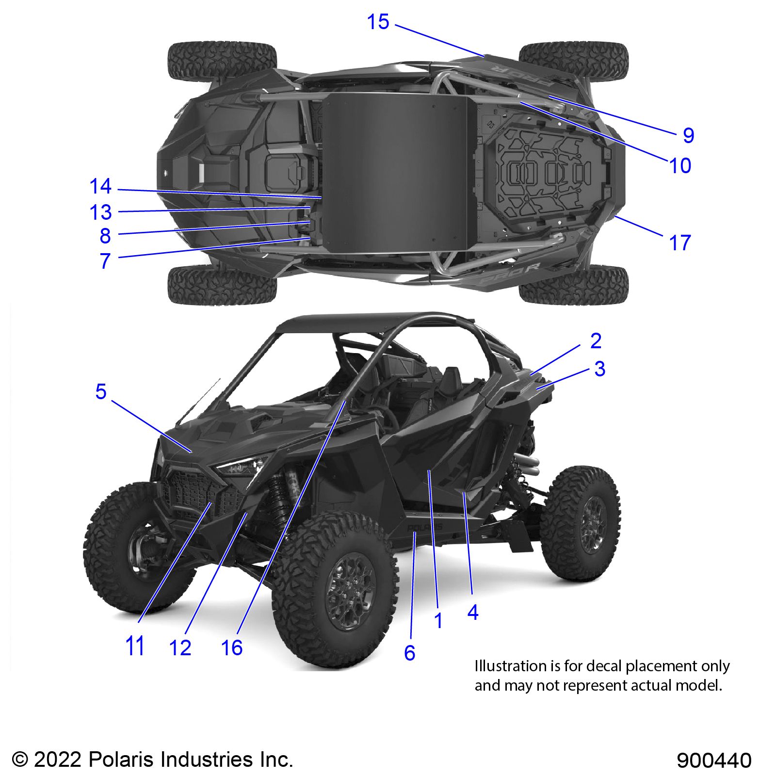 CARROSSERIE AUTOCOLLANTS POUR RZR PRO R 2022