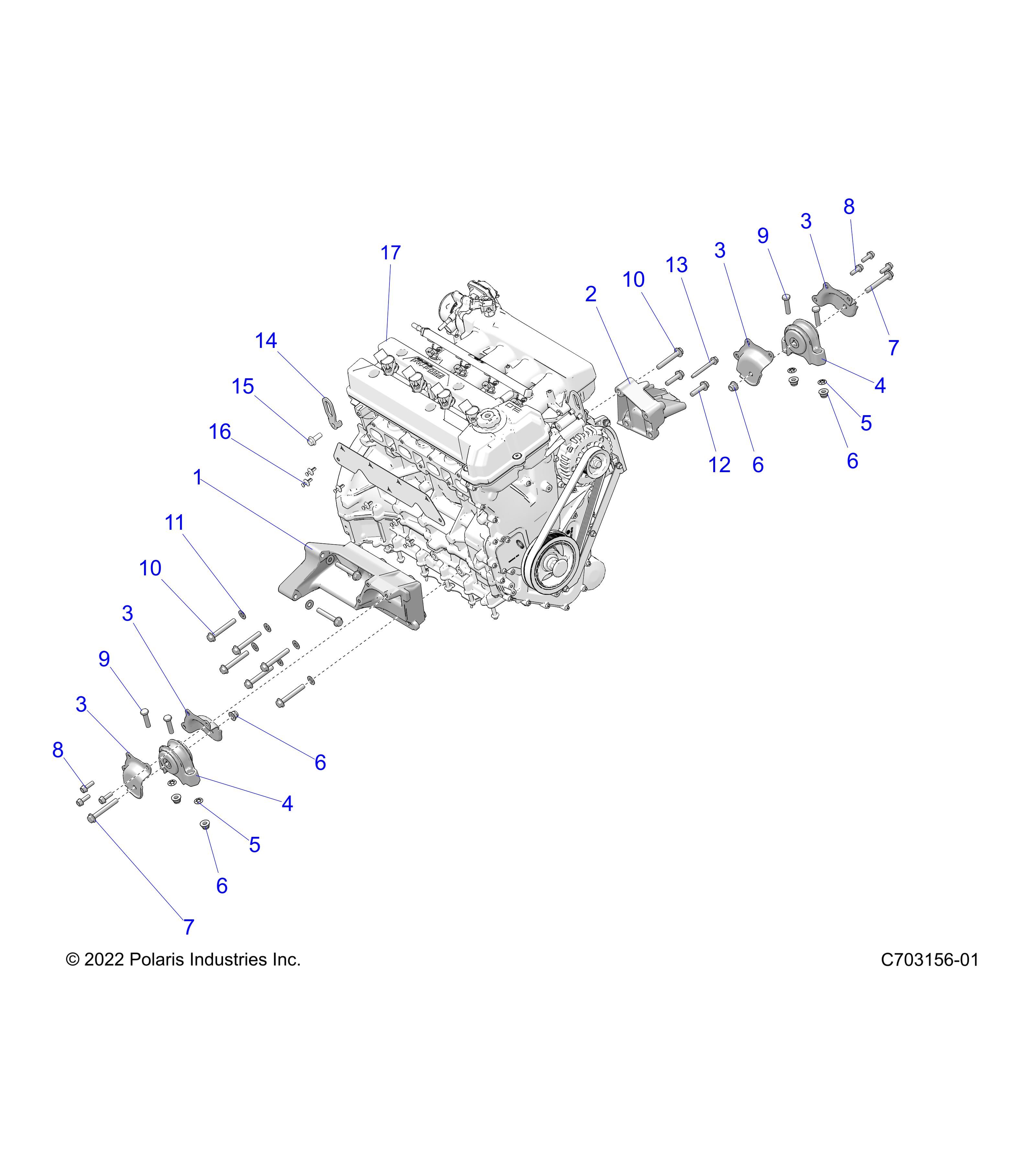 MOTEUR MONTAGE POUR RZR PRO R4 LV R01 2023