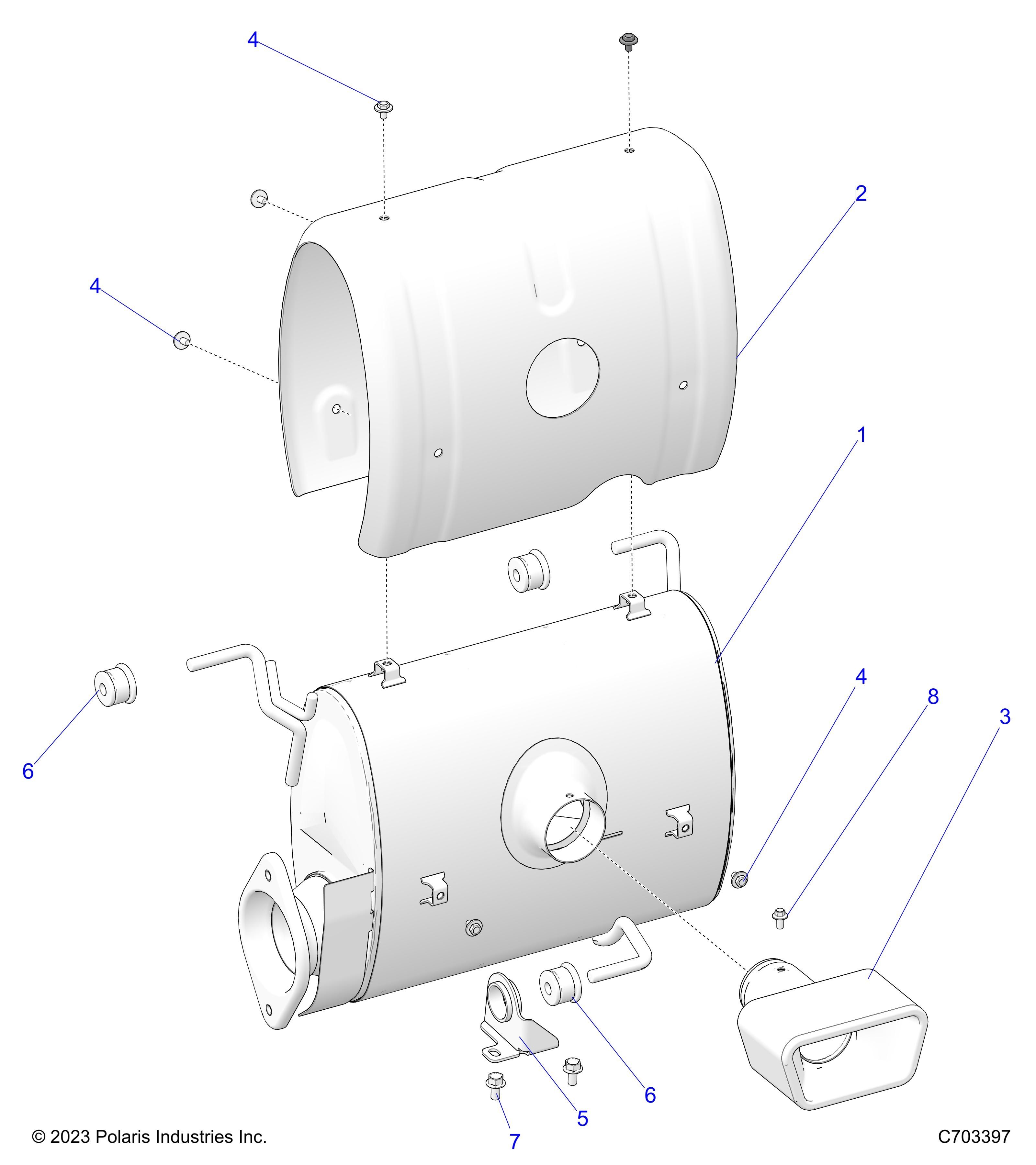 MOTEUR SYSTEME DECHAPPEMENT SILENCIEUX ET ASSOCIES POUR RZR PRO R 4 ULTIMATE 2024